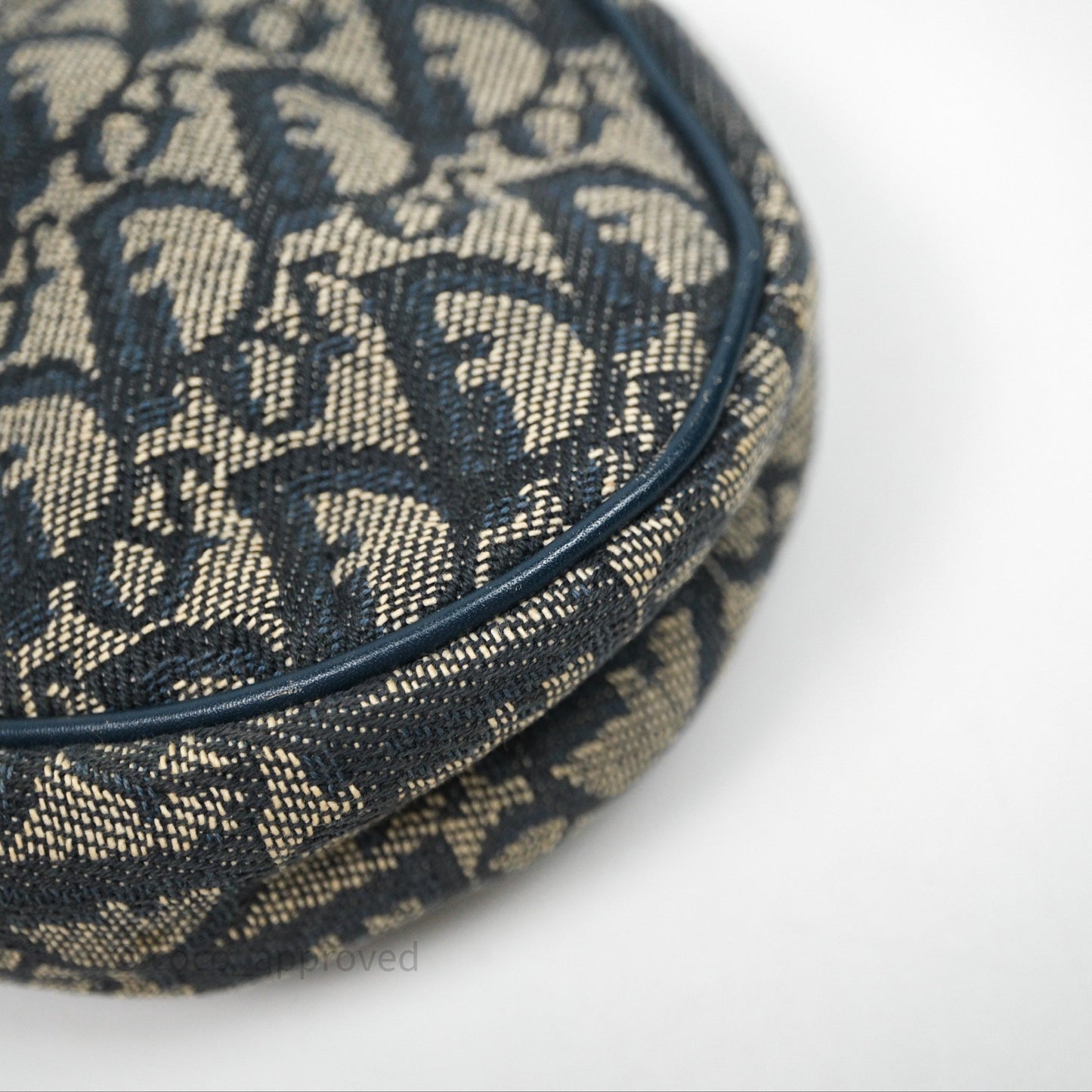 Christian Dior Vintage Mini Saddle Bag Blue Oblique Jacquard
