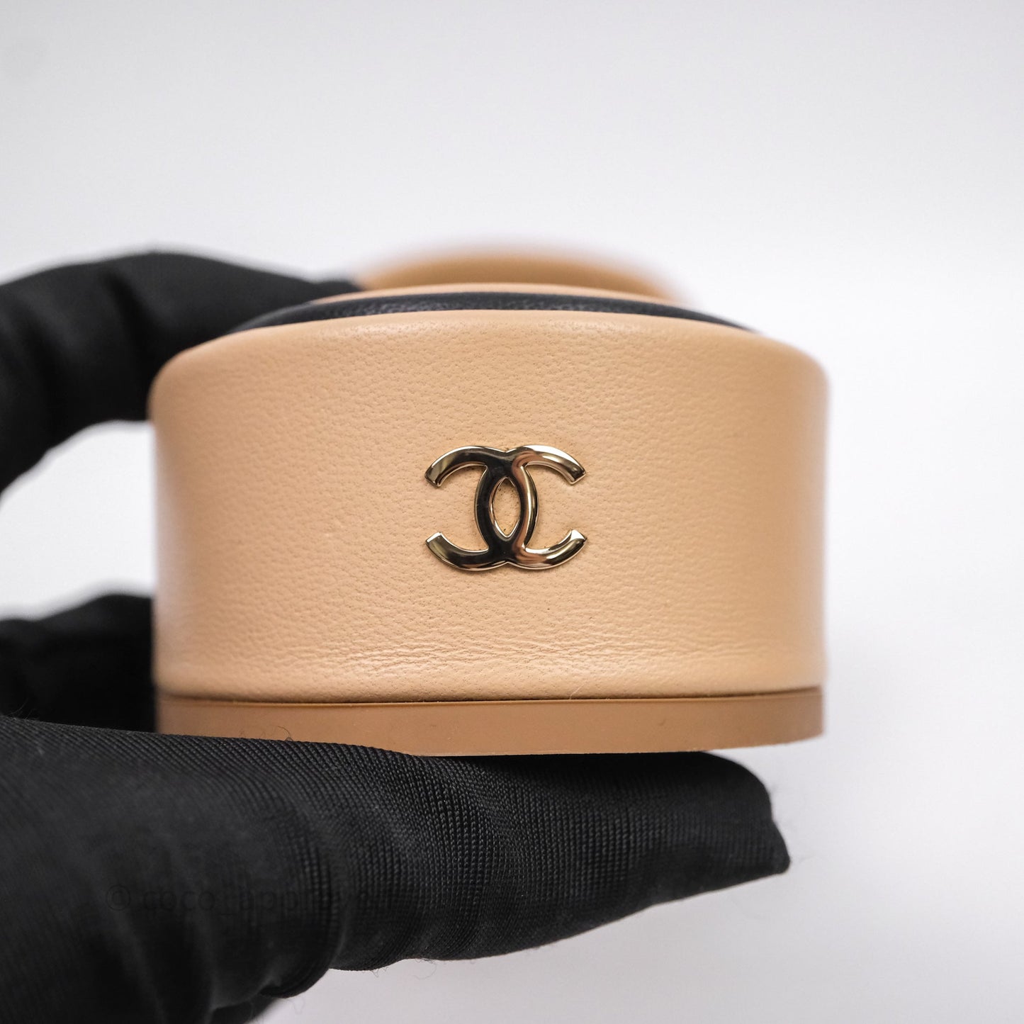 Chanel Logo Slippers Beige Size 37.5
