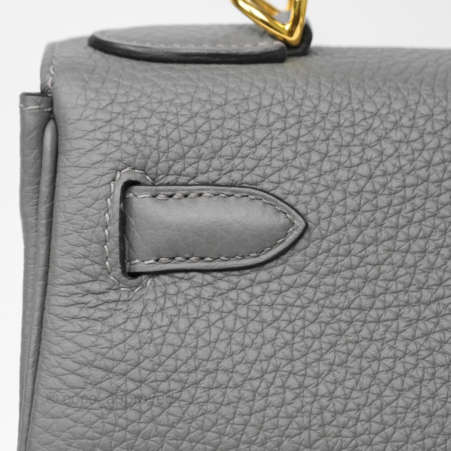 Hermès Kelly 28 Retourne Gris Meyer 0L Clemence Gold Hardware
