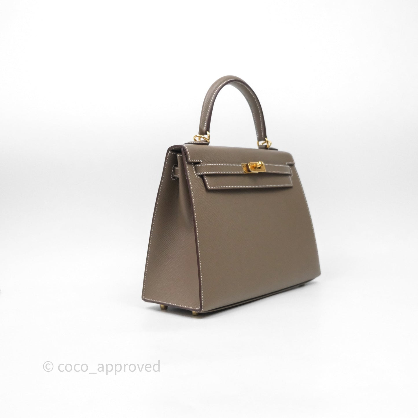Hermes Kelly 25 Etoupe 18 Epsom Gold Hardware