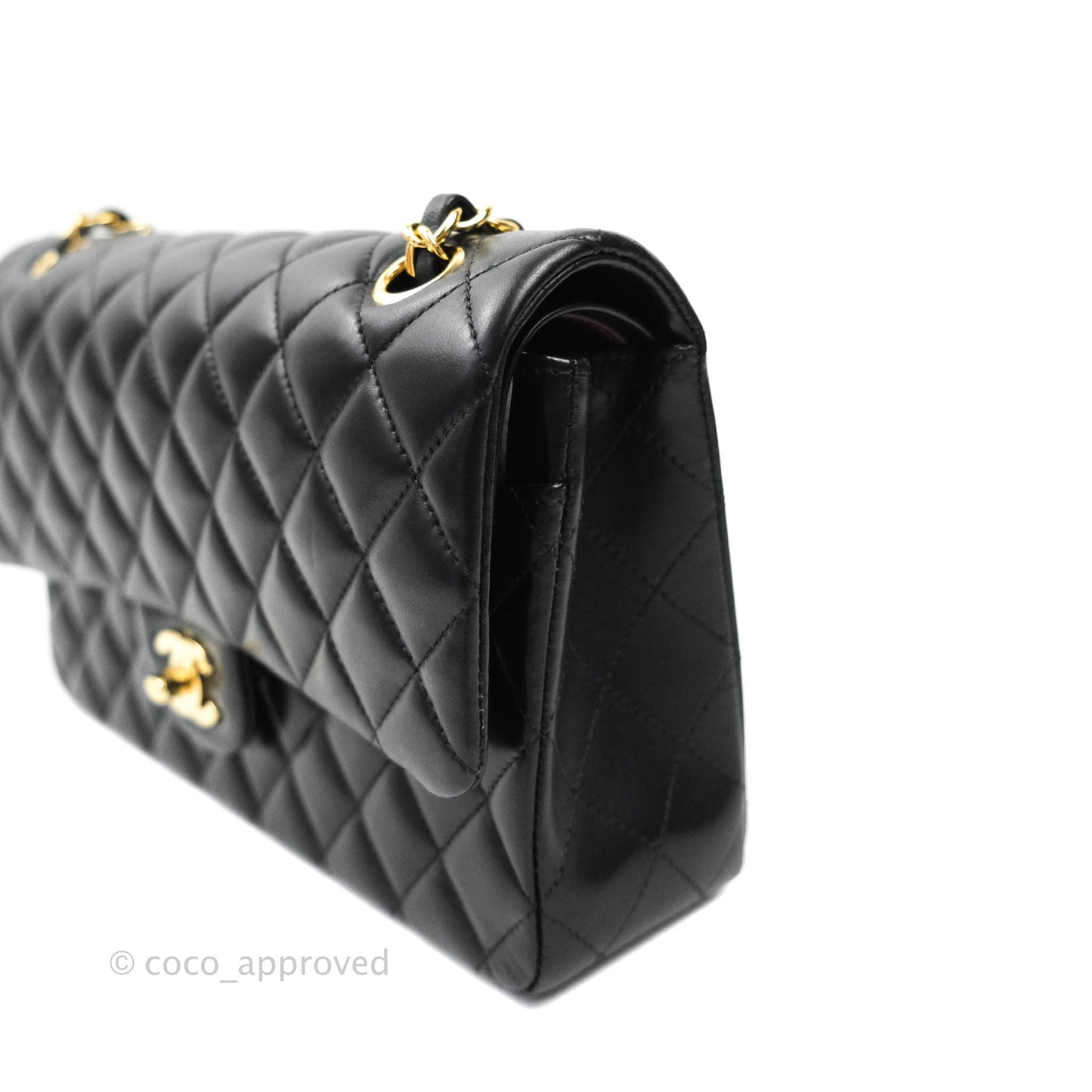 Chanel Classic M/L Black Lambskin Gold Hardware