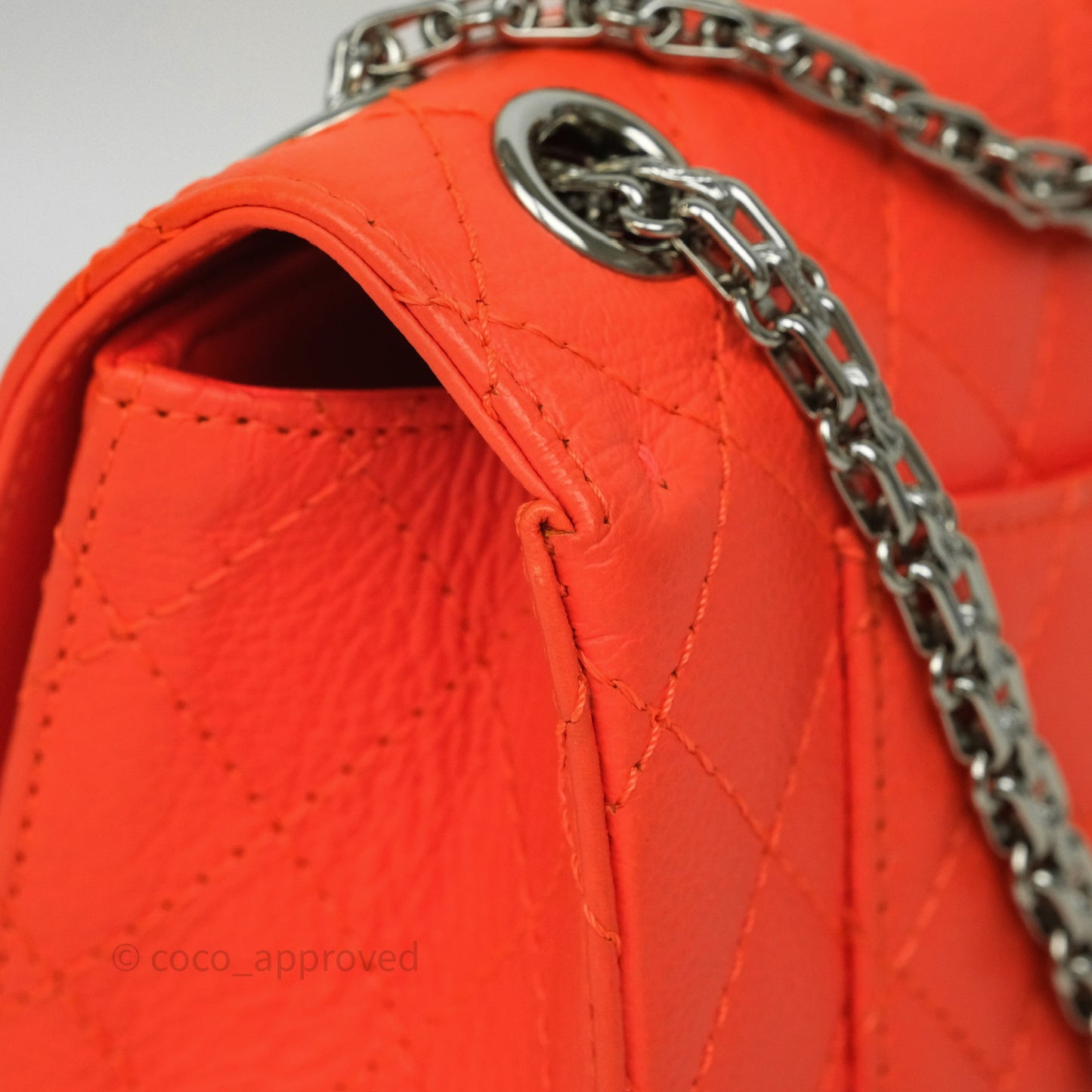 Chanel Mini Reissue 224 Tangerine Orange Goatskin Silver Hardware