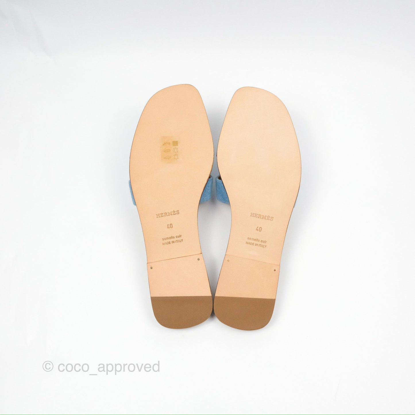 Hermès Oran Sandal Denim Bleu Clair 