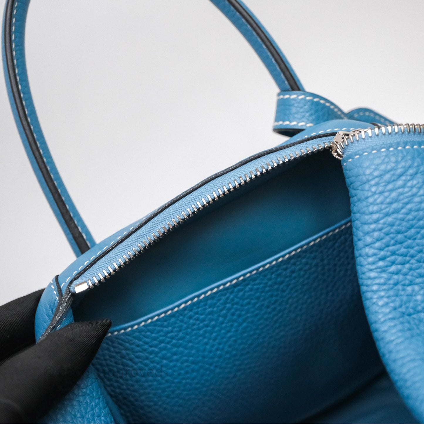 Hermès Lindy 30 Bleu Jean 75 Clemence Palladium Hardware