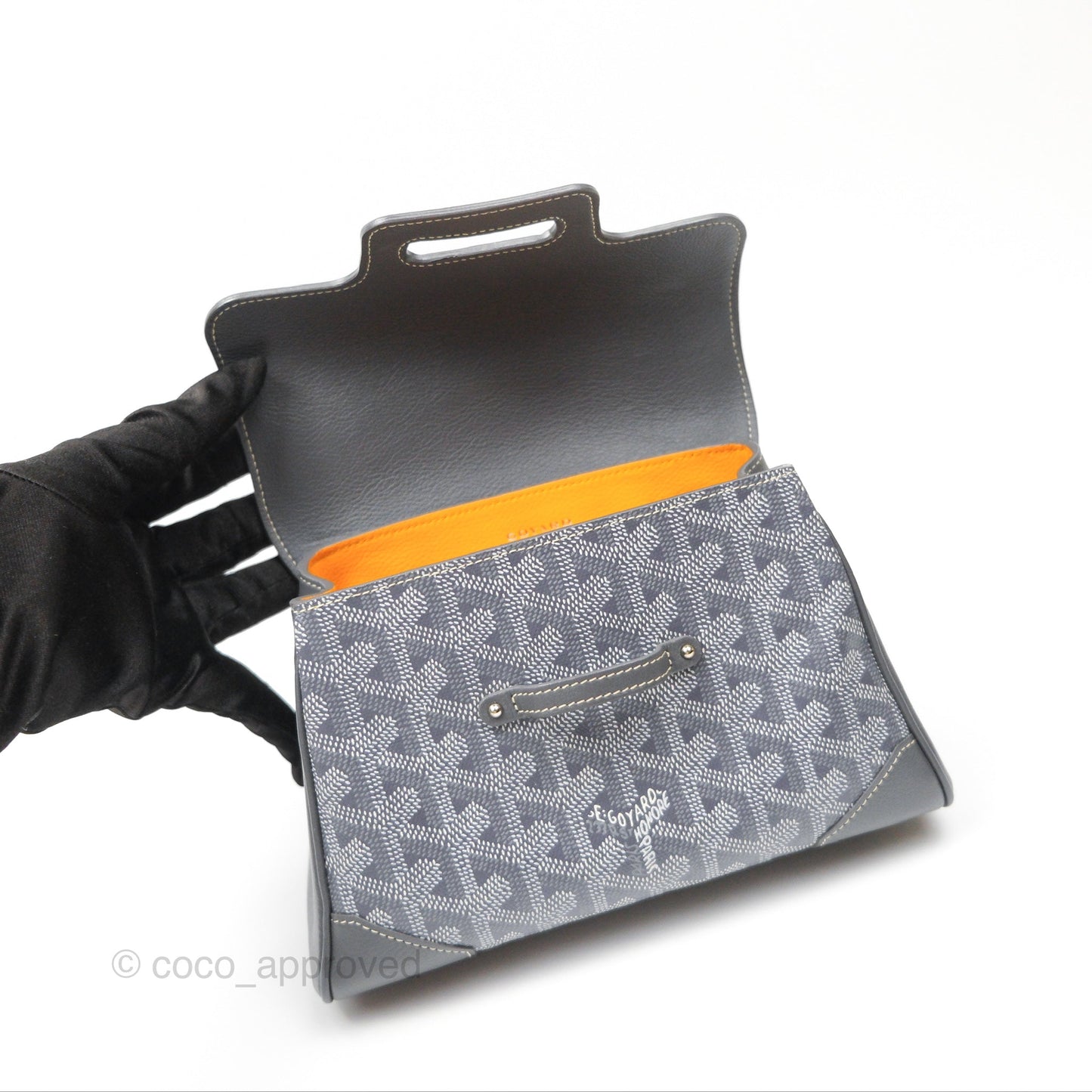 Goyard Saïgon Mini Bag Chevroches Calfskin Grey Silver Hardware
