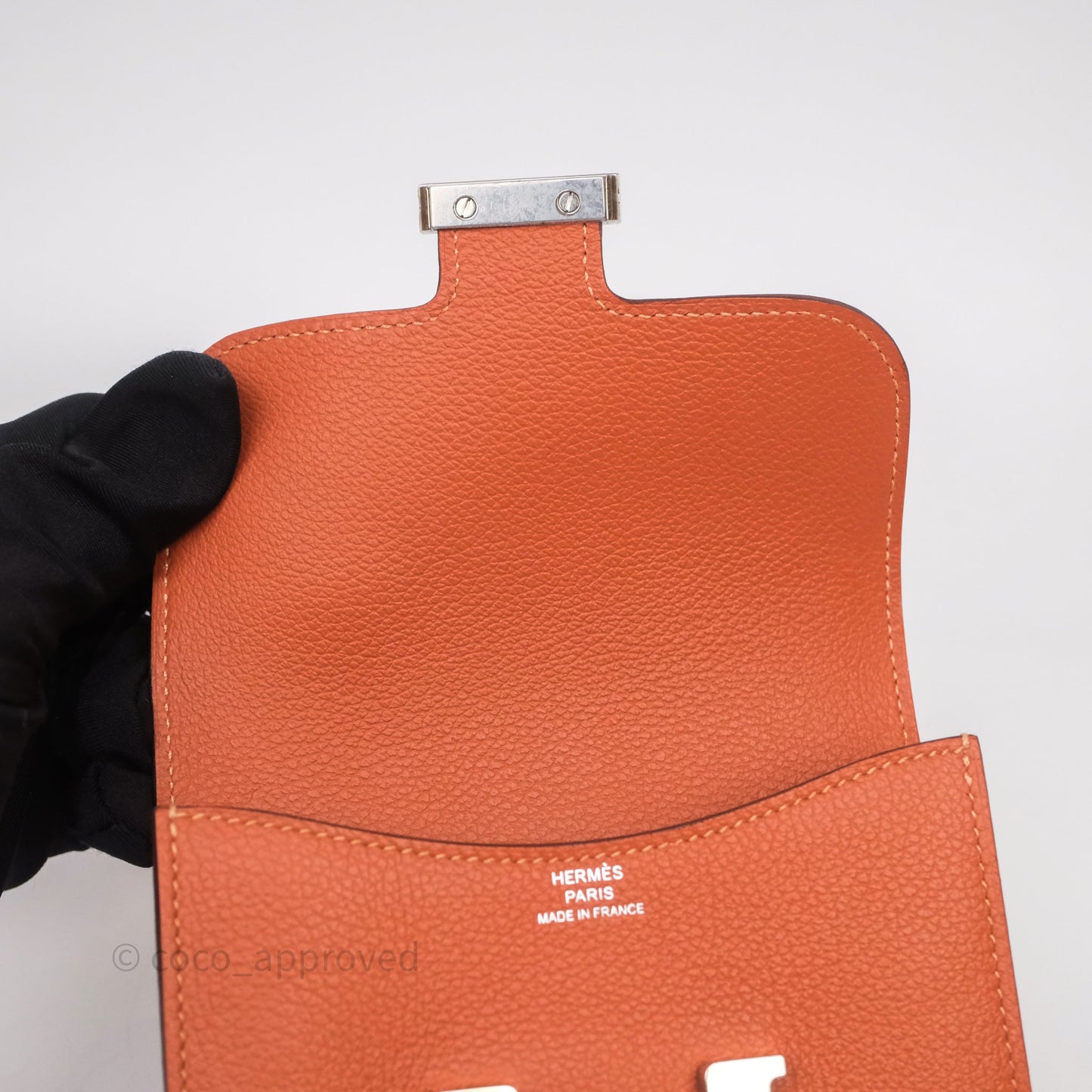 Hermès Constance Slim Wallet Blush J9/ Bleu Frida 0F Evercolor Palladium Hardware