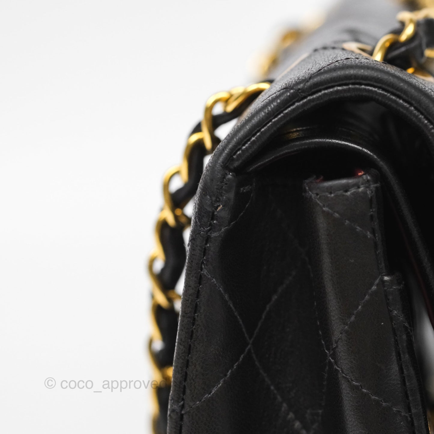 Chanel Vintage Small Classic Flap Black Lambskin 24K Gold Hardware
