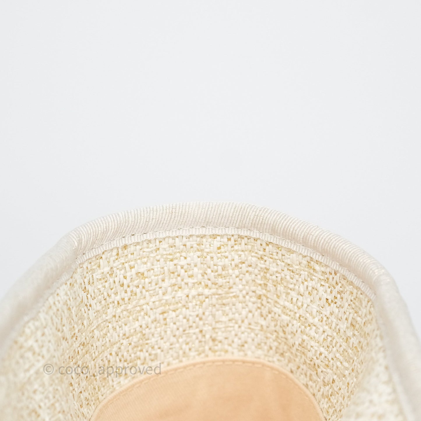 Chanel Large Deauville Ivory/Gold Canvas Gold Hardware