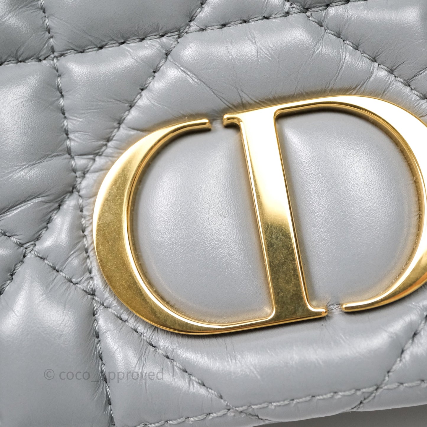 Christian Dior Mini Caro Bag Grey Macrocannage