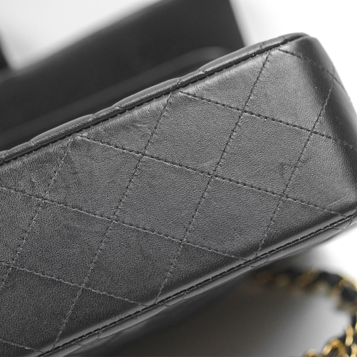 Chanel Classic M/L Medium Flap Quilted Black Lambskin Gold Hardware