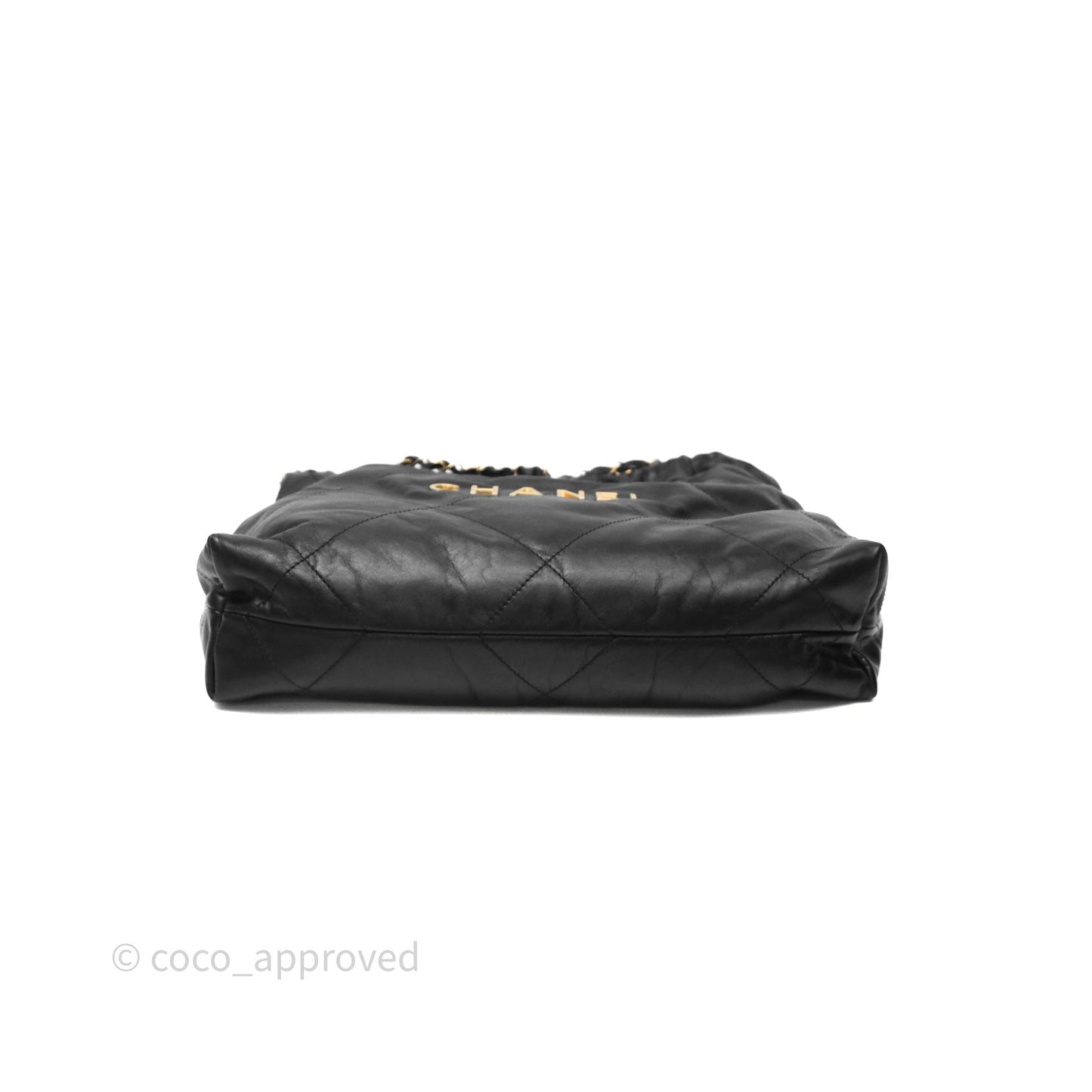 Chanel 22 Small Black Calfskin Aged Gold Hardware