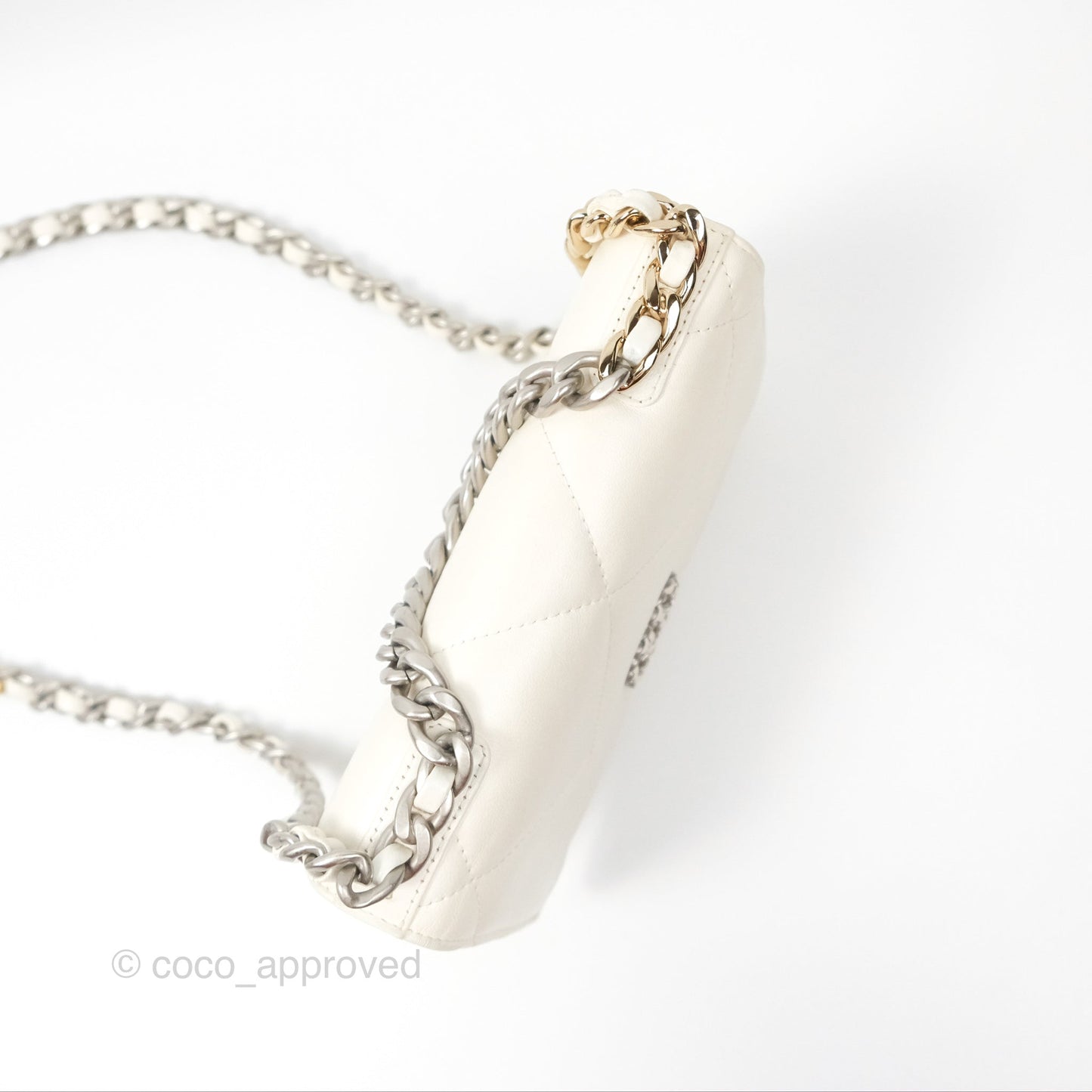 Chanel 19 Wallet on Chain WOC White Mixed Hardware