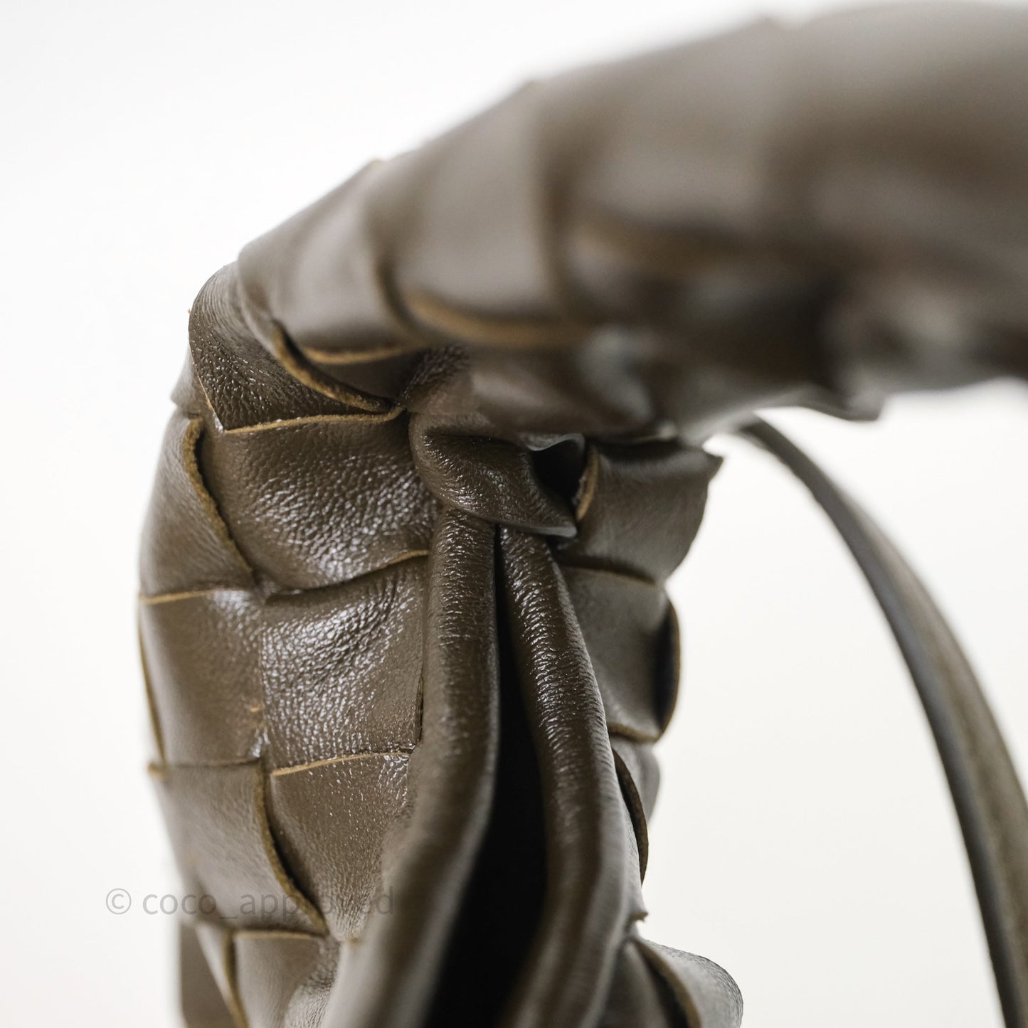 Bottega Veneta Mini Hop Khaki Intrecciato Leather