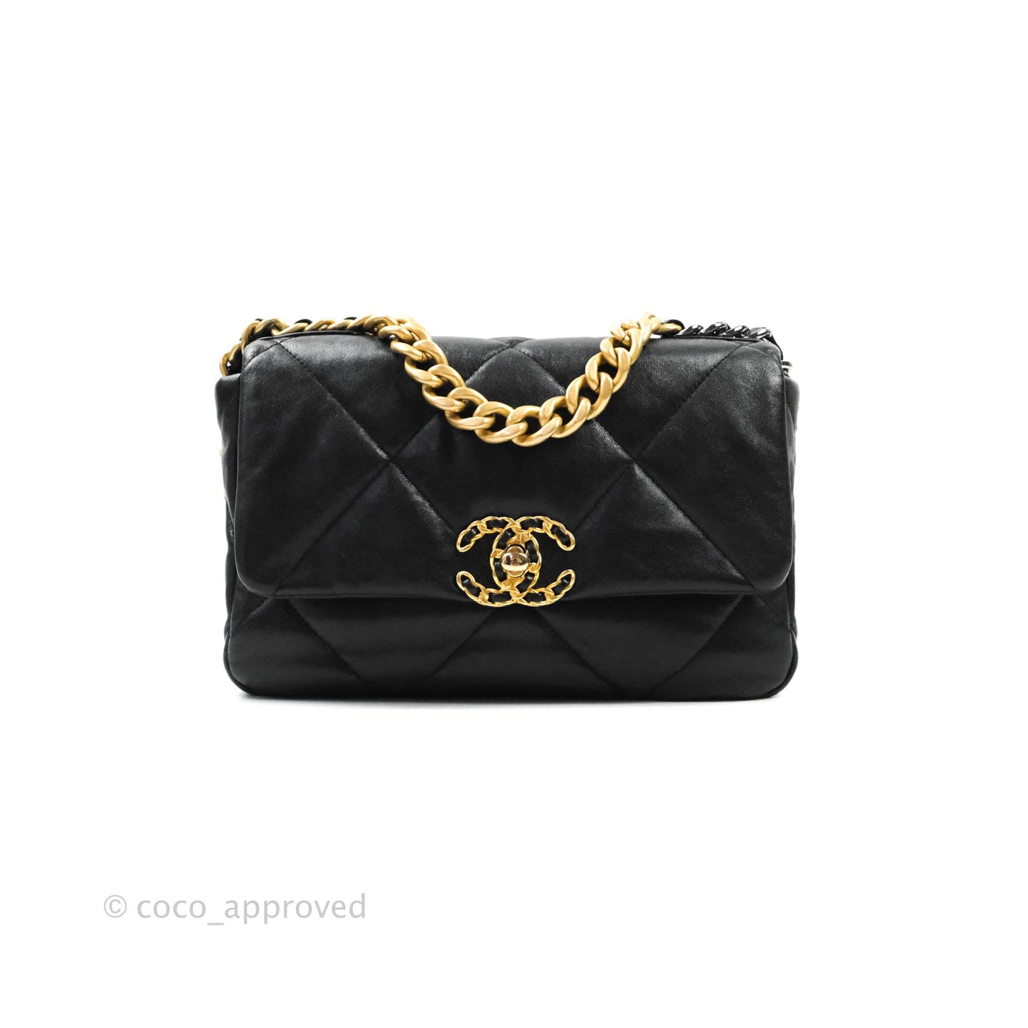 Chanel 19 Small Black Goatskin Mixed Hardware