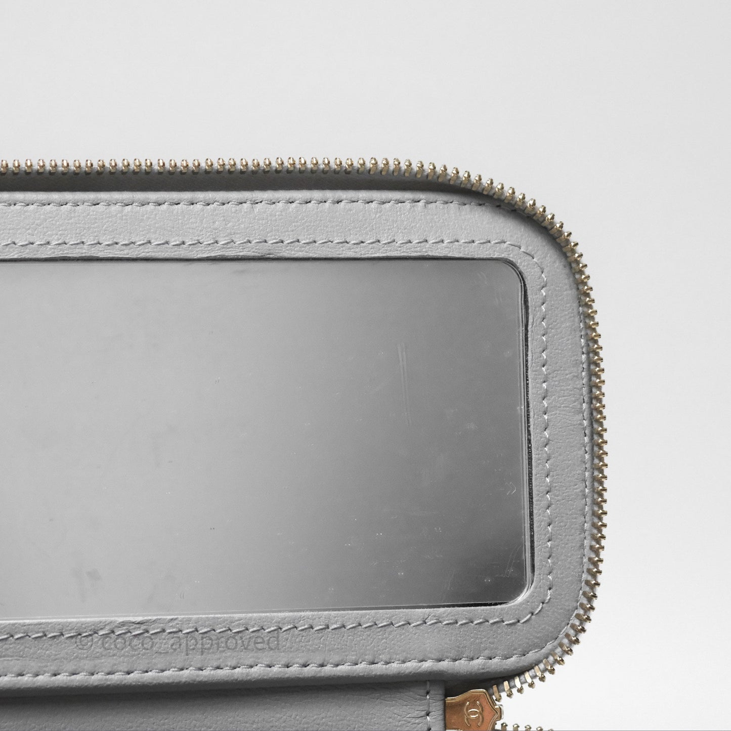 Chanel Vanity with Heart Adjustable Chain Grey Caviar Aged Gold Hardware