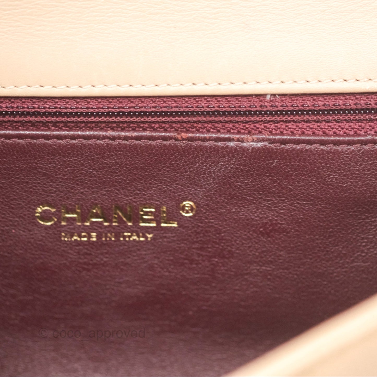 Chanel Small CC Filigree Flap Quilted Beige Black Caviar