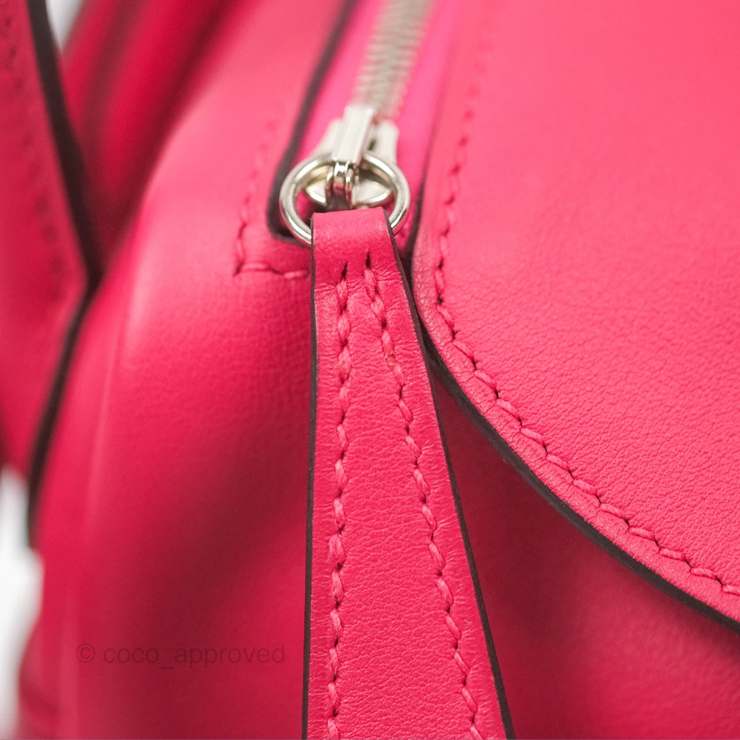 Hermès Mini Lindy 20 Framboise / Rouge Sellier Swift Palladium Hardware