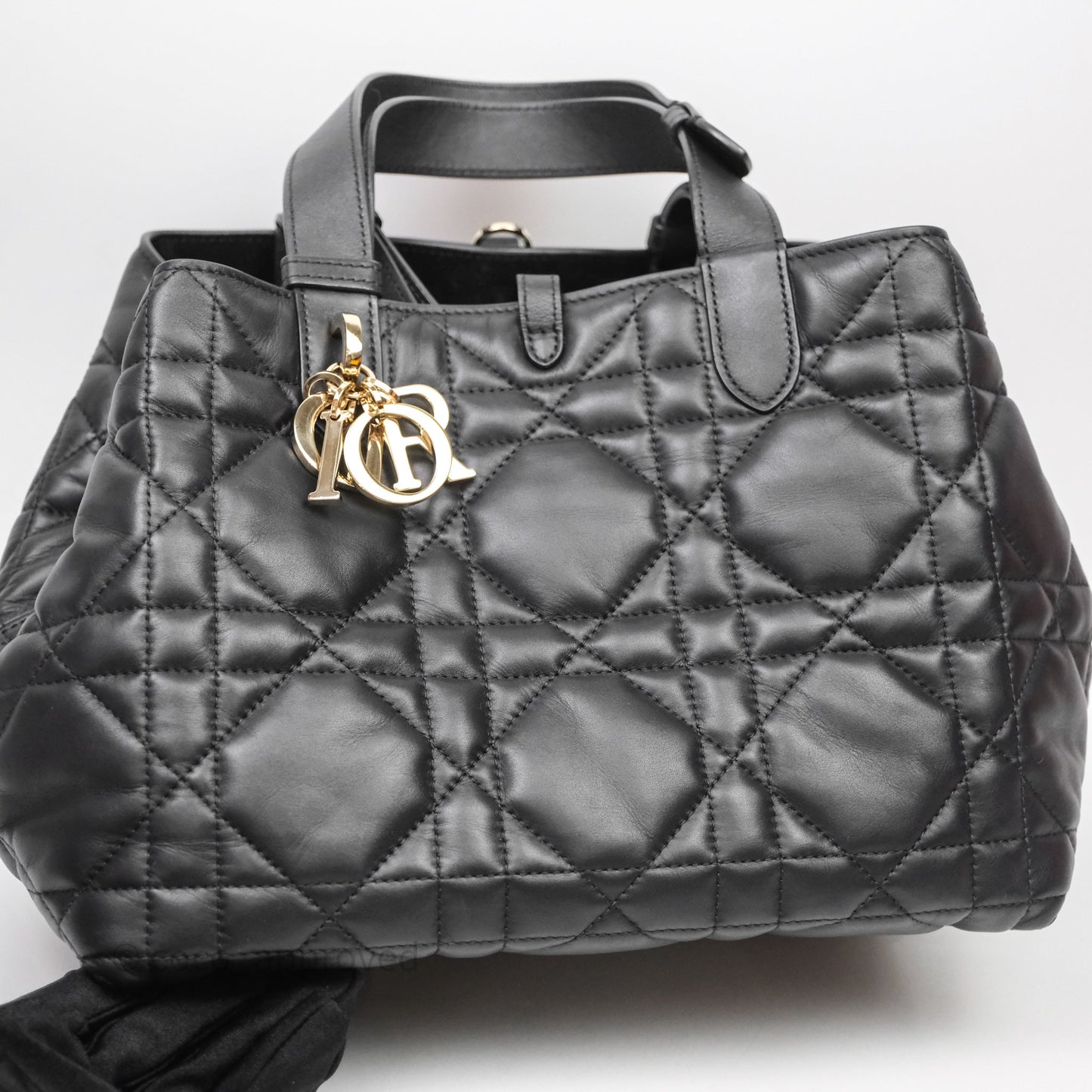 Christian Dior Medium Dior Toujours Bag Black Macrocannage Calfskin