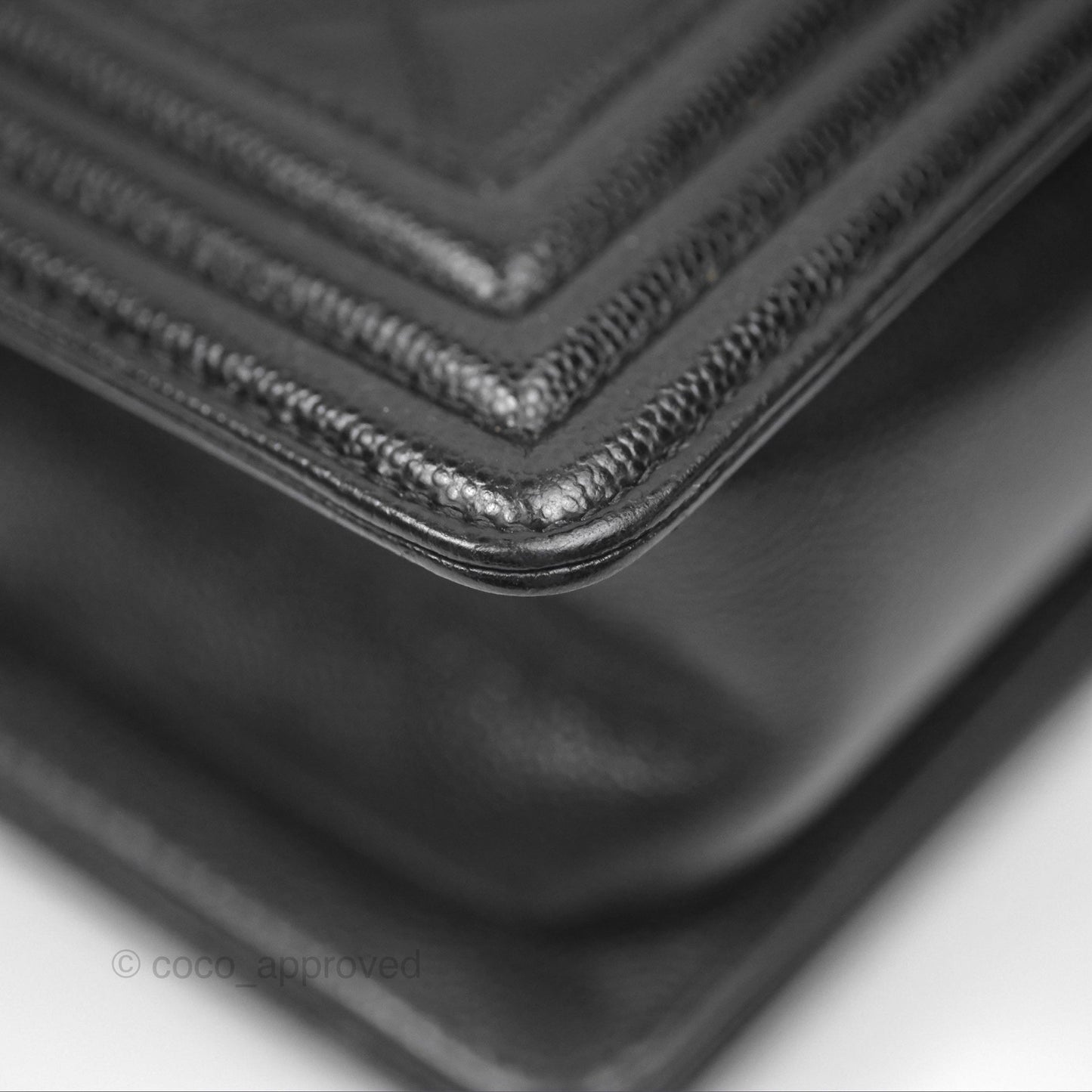 Chanel Medium Boy Quilted Black Caviar Ruthenium Hardware
