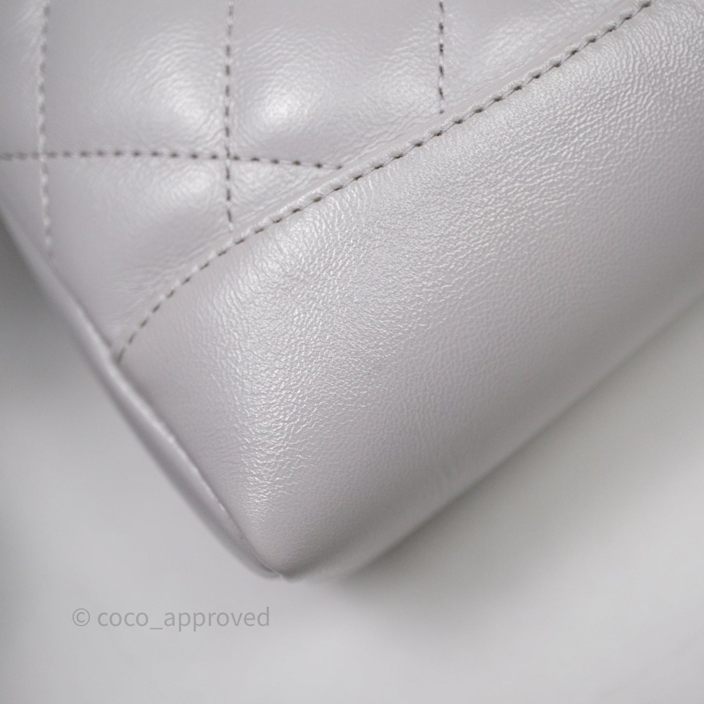 Chanel Nano 31 Grey Shiny Lambskin Gold Hardware