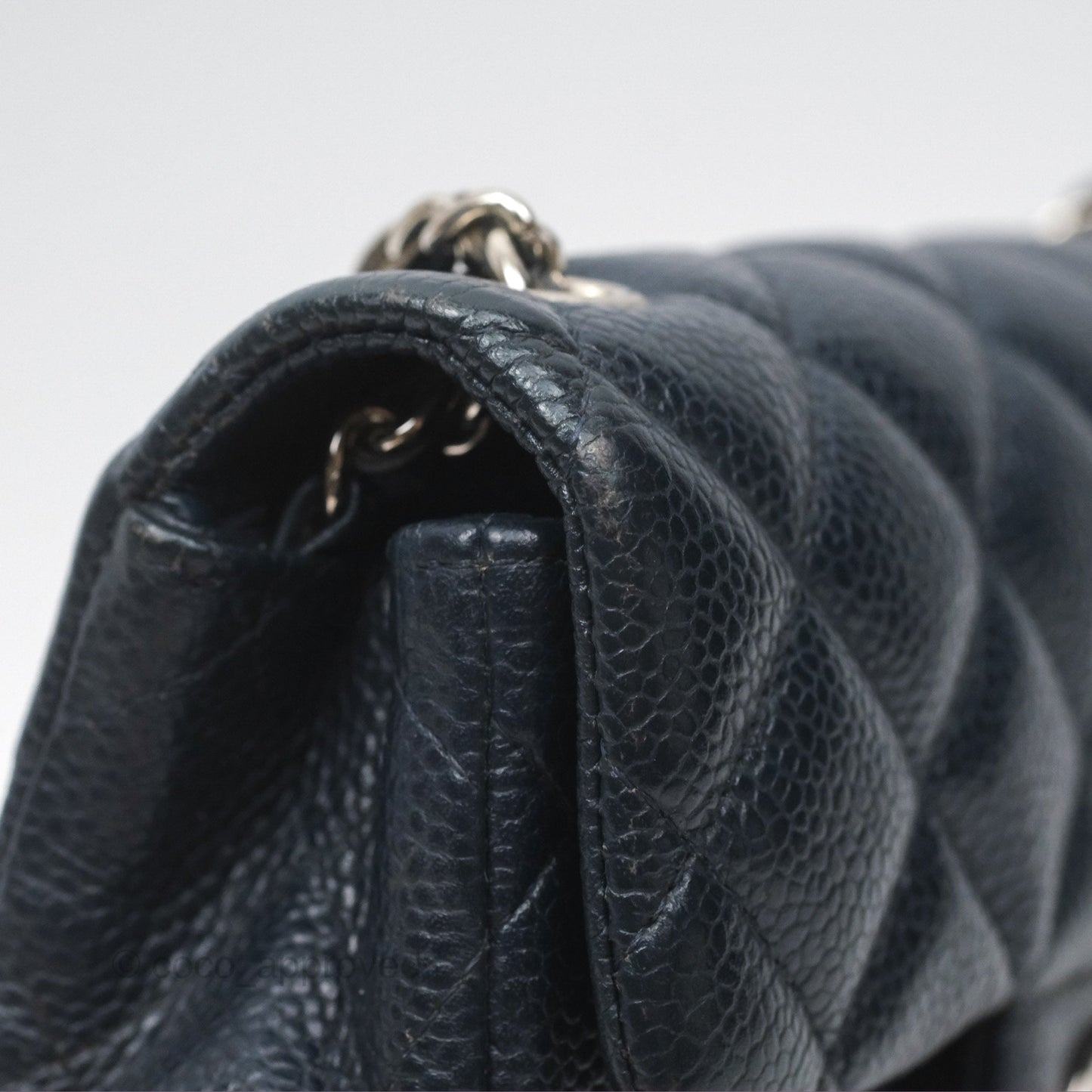 Chanel Quilted Extra Mini Rectangular Flap Dark Navy Caviar Silver Hardware