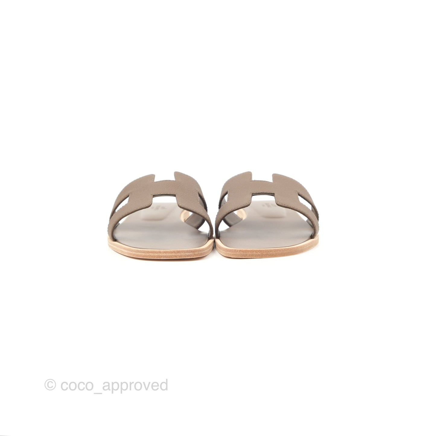 Hermès Oran Sandals Etoupe Epsom Size 38
