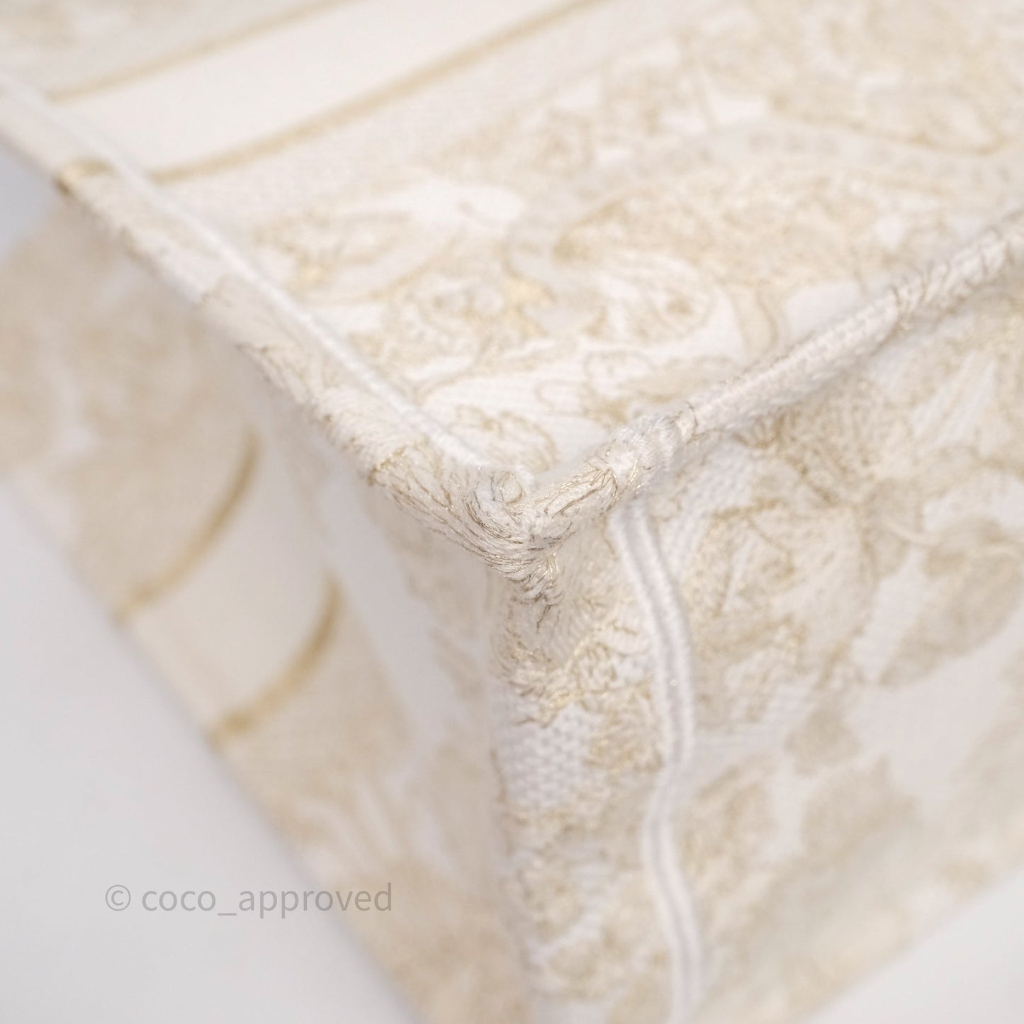 Christian Dior Medium Book Tote Latte Embroidery With Gold-Tone Metallic