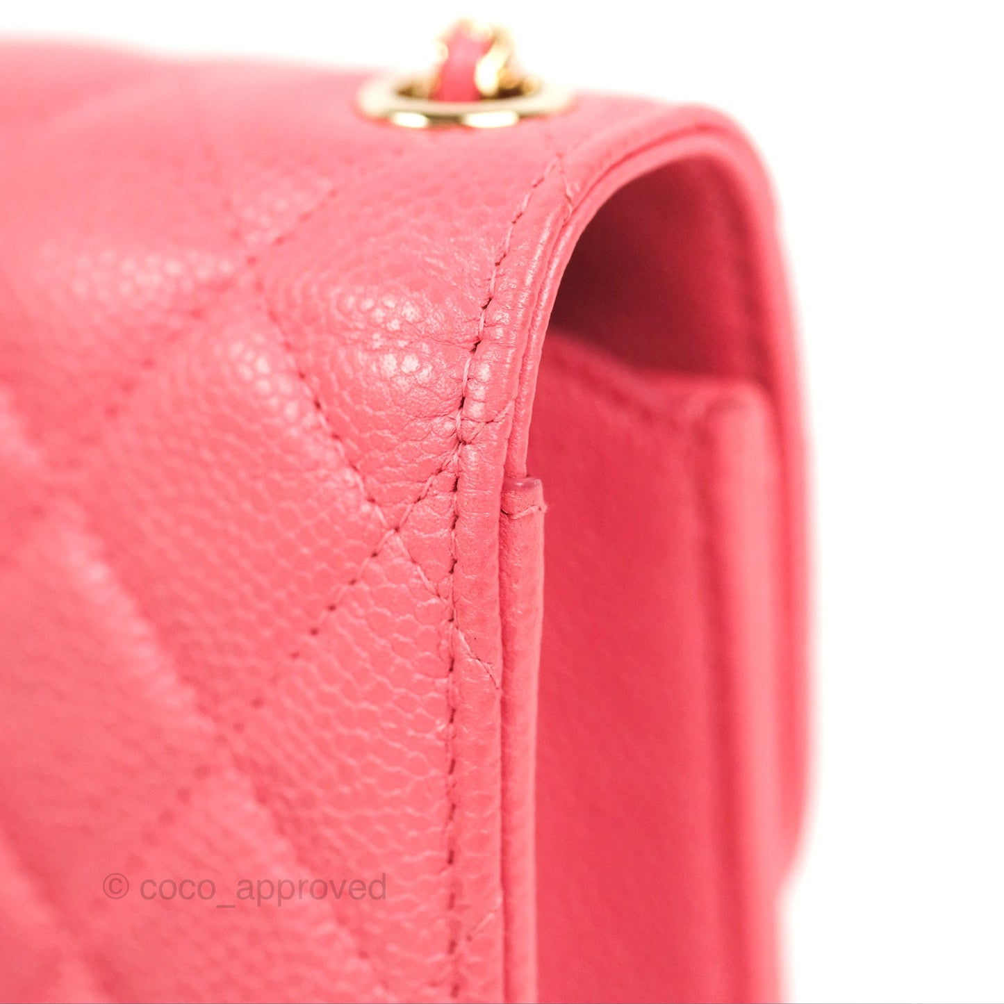 Chanel Golden Class Phone Holder With Chain Pink Caviar Gold Hardware