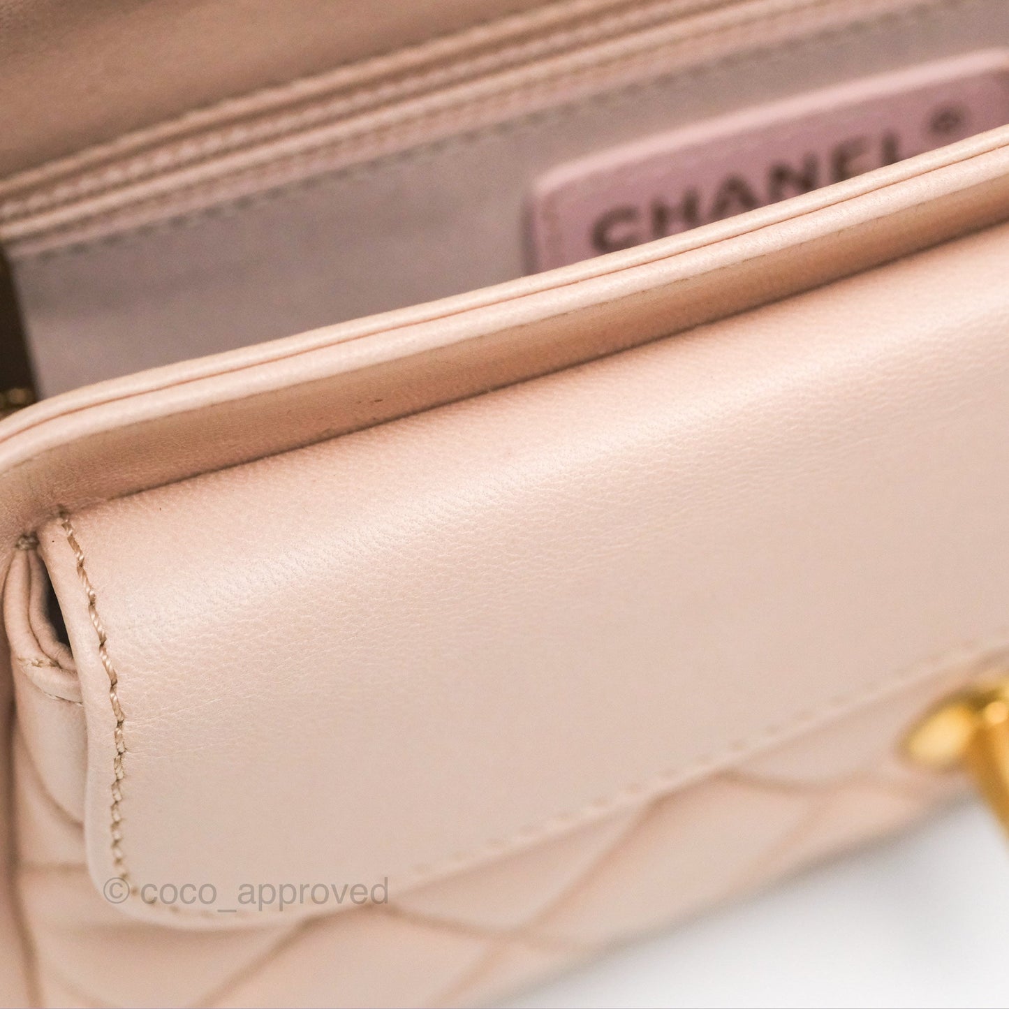 Chanel Flap Bag Pink Aged Gold Hardware
