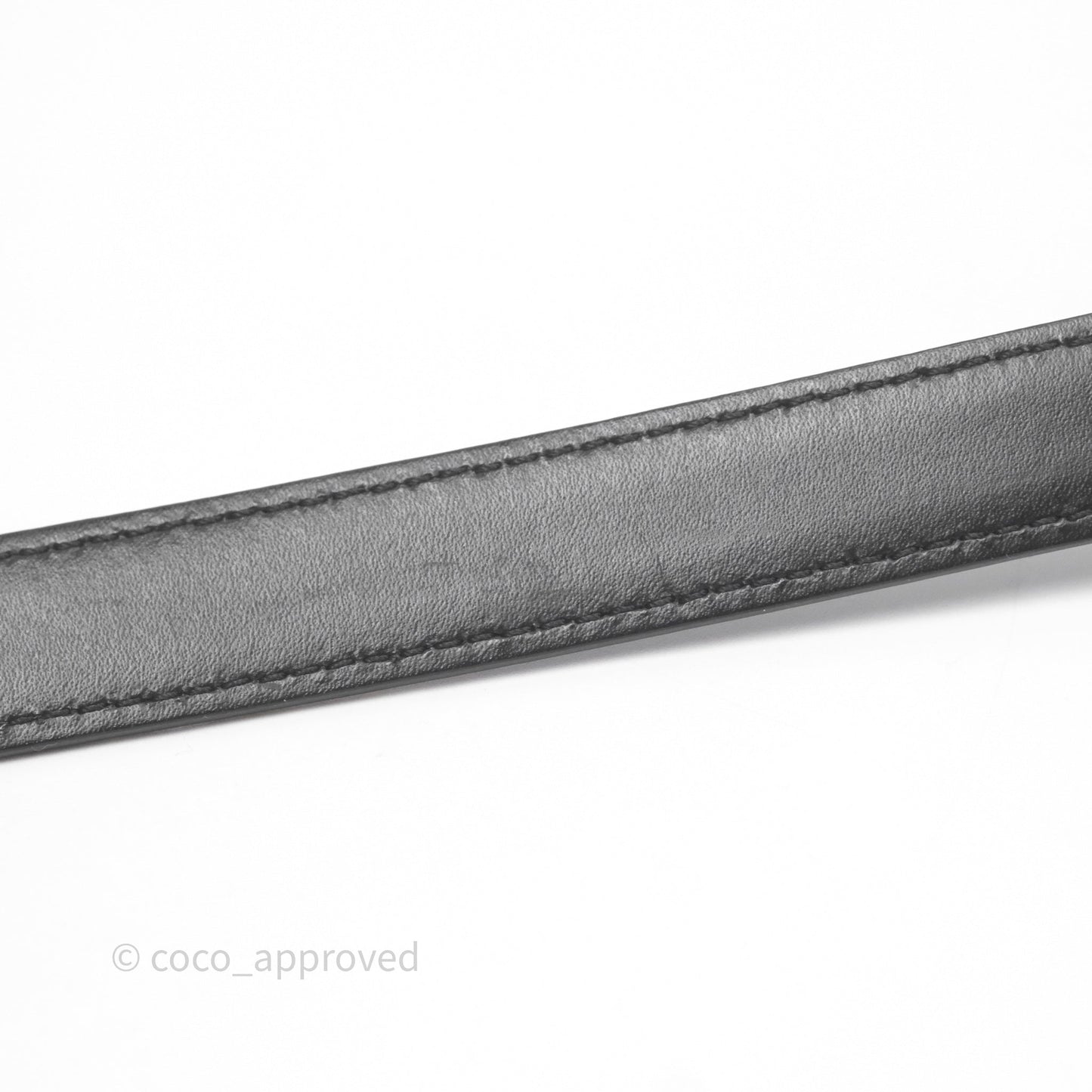 Celine Small Triomphe Belt in Taurillon Leather Black Gold Hardware Size 75