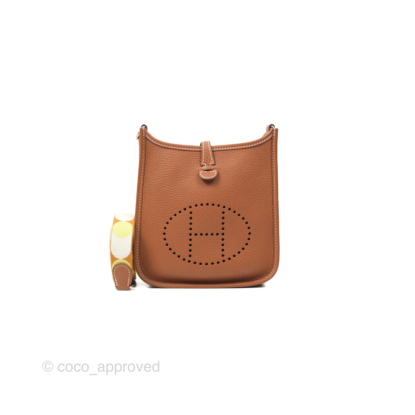 Hermès Mini Evelyne 16 Gold Clemence Sangle Flipperball Pladium Hardware