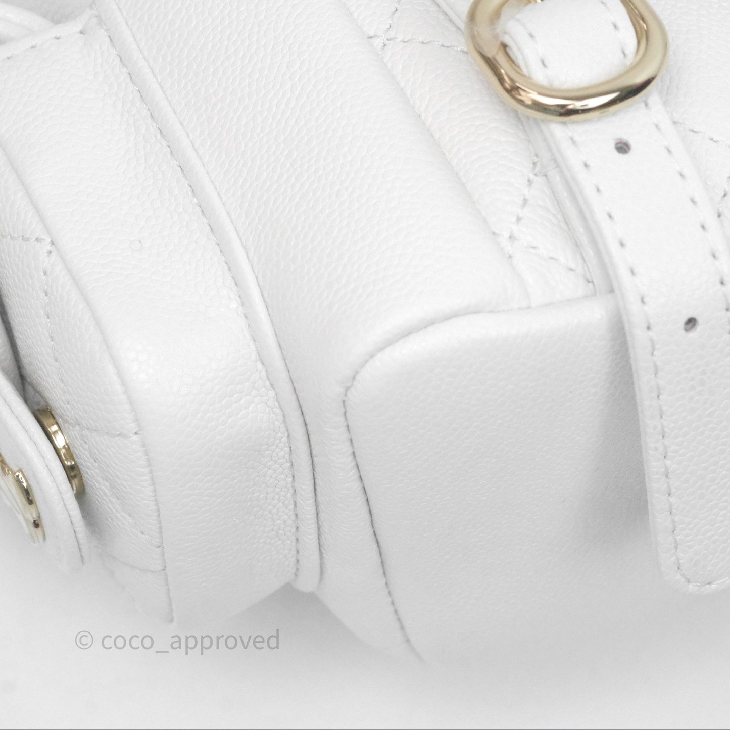 Chanel Small Duma Backpack White Caviar Gold Hardware