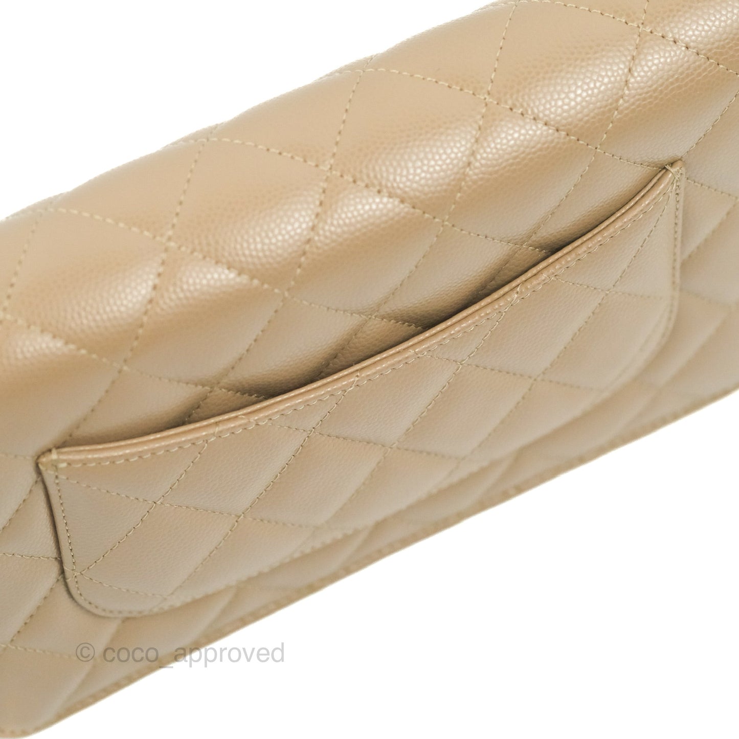Chanel Quilted Classic Wallet on Chain WOC Dark Beige Caviar Gold Hardware