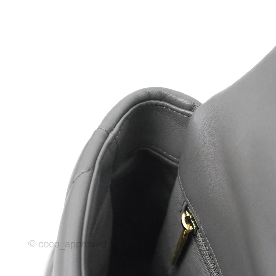 Chanel 19 Small Dark Grey Lambskin Mixed Hardware