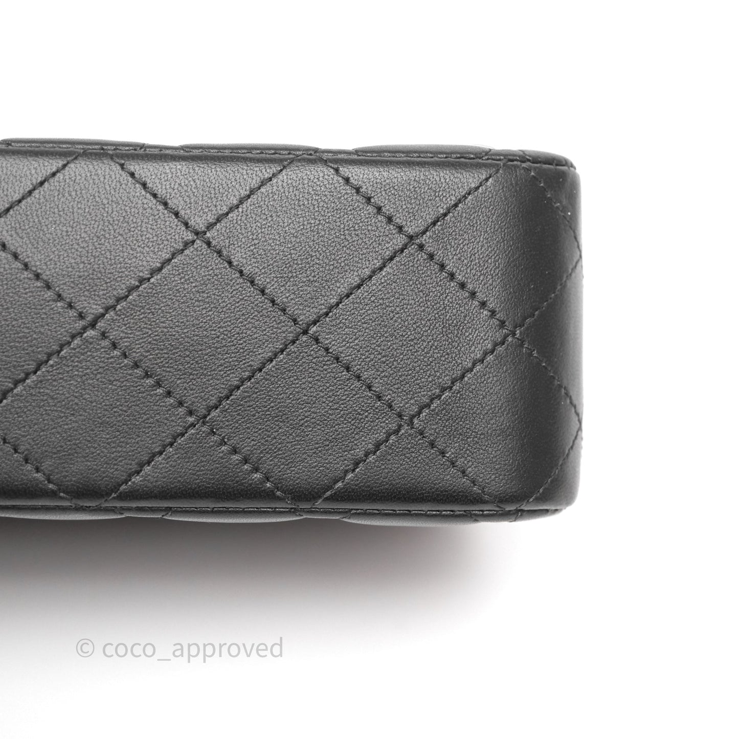 Chanel Classic M/L Medium Flap Quilted Black Lambskin Gold Hardware