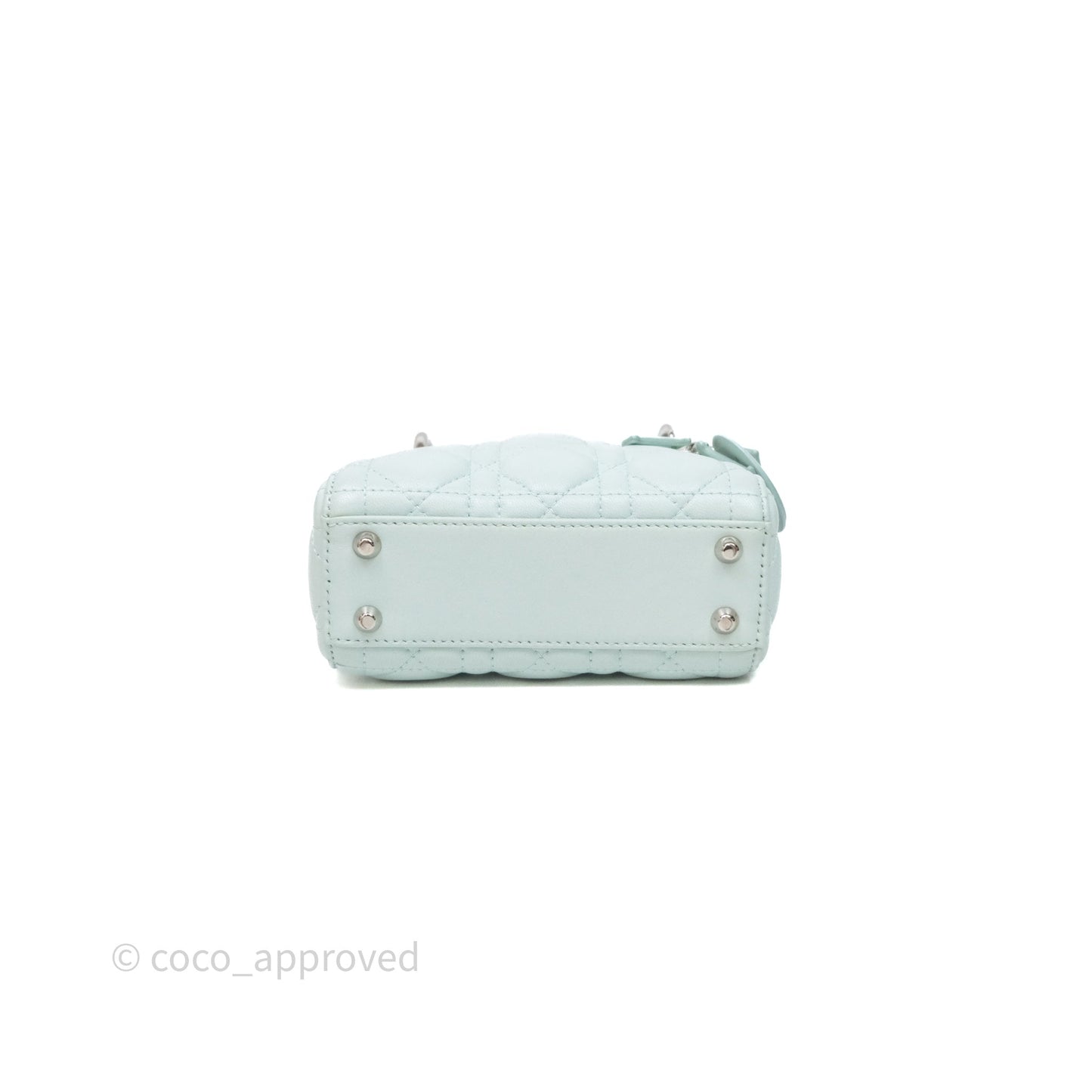 Christian Dior Mirco Lady Dior Cannage Calfskin Light Green Matte