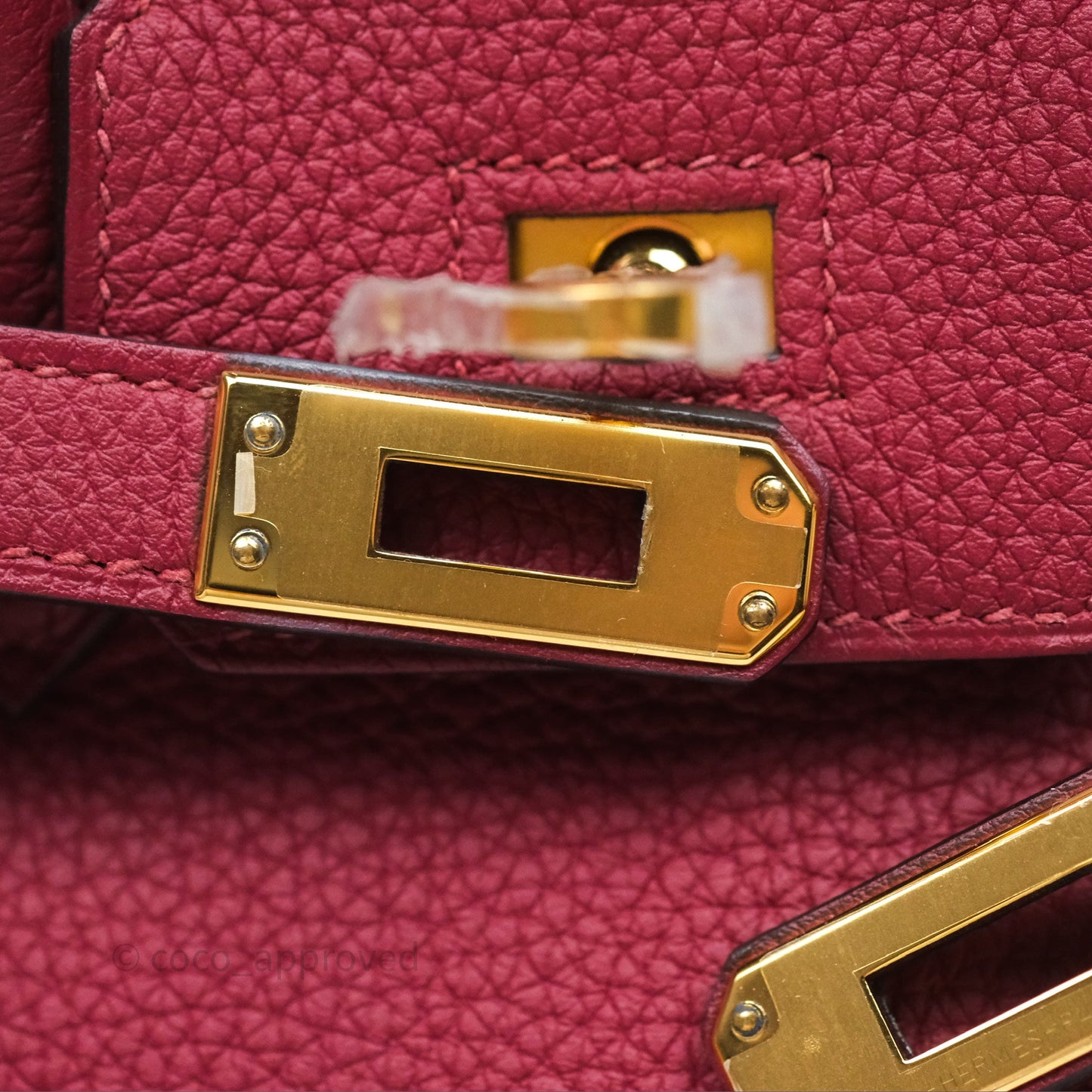Hermès Birkin 25 Retourne Rouge Grenat Togo Gold Hardware