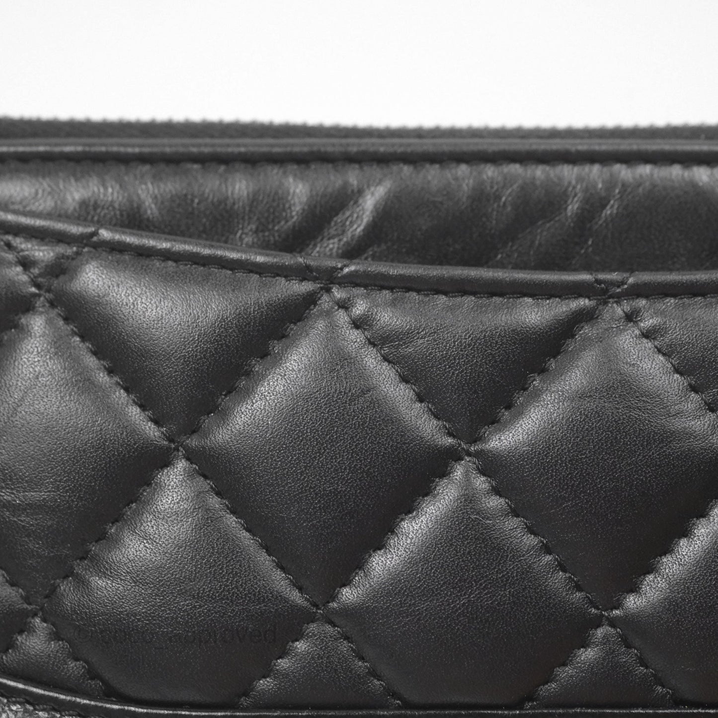 Chanel Quilted Gabrielle Zip Pouch Black Calfskin