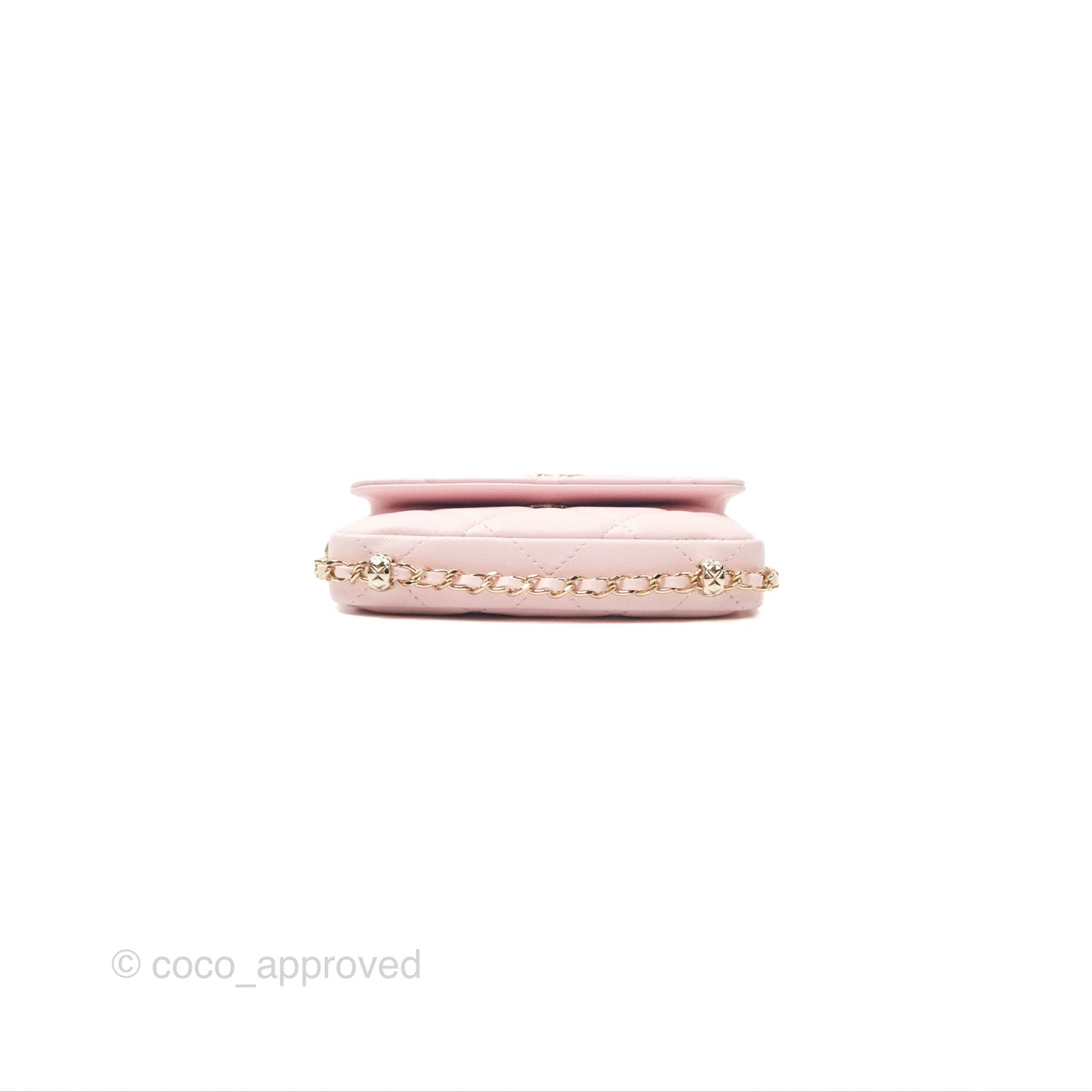 Chanel Mini Chain Around Clutch With Chain Pink Lambskin Gold Hardware