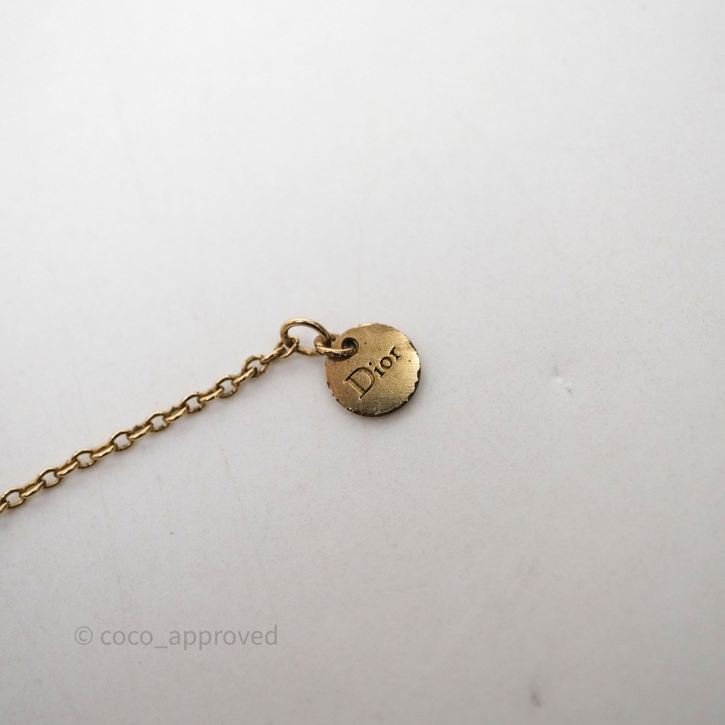 Christian Dior Petit CD Necklace Gold Tone