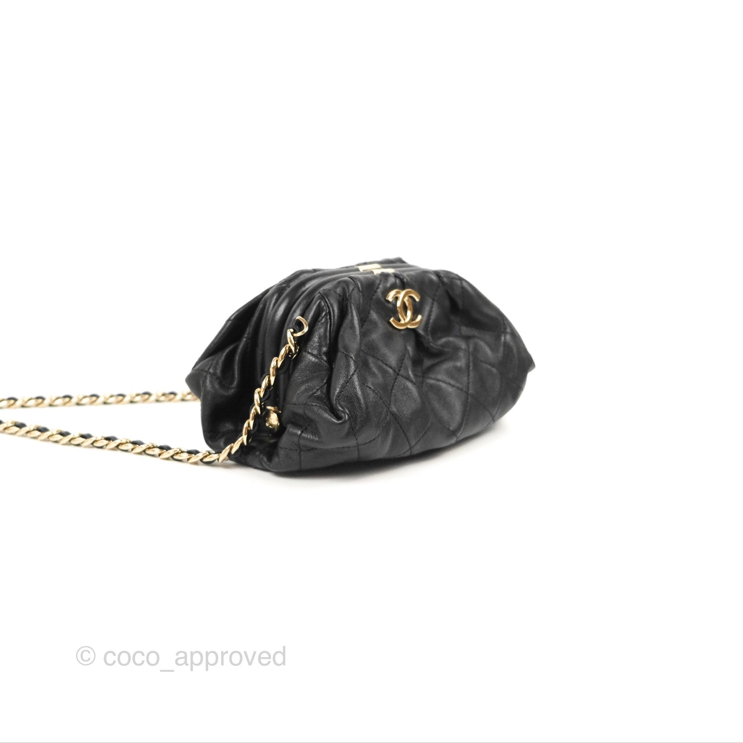 Chanel Black Clutch Bag Lambskin Gold Hardware