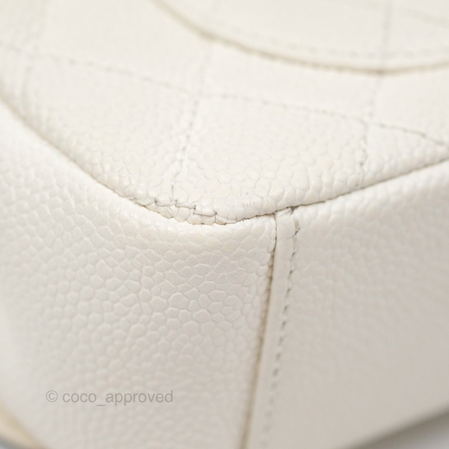 Chanel Small CC Filigree Flap Quilted Ivory Caviar
