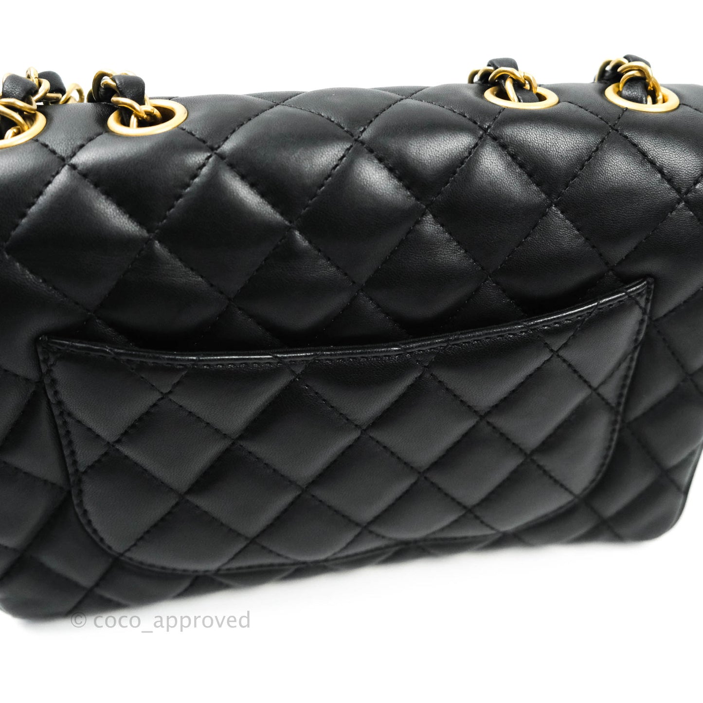 Chanel Coco Vintage Flap Bag Black Lambskin Aged Gold Hardware