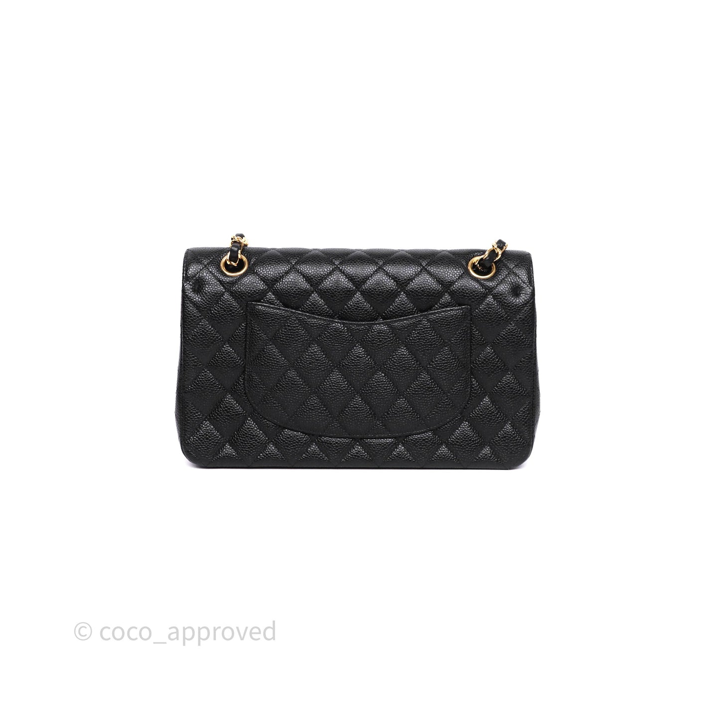 Chanel Classic M/L Medium Flap Quilted Black Caviar Gold Hardware