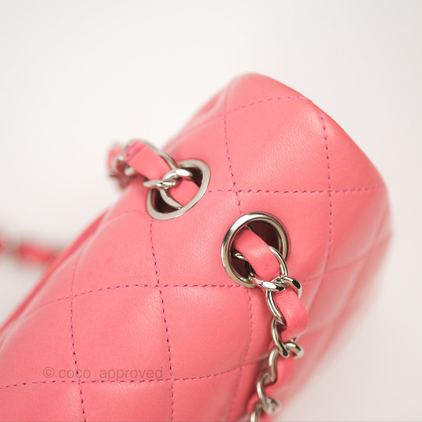 Chanel Classic M/L Medium Flap Quilted Pink Lambskin Silver Hardware