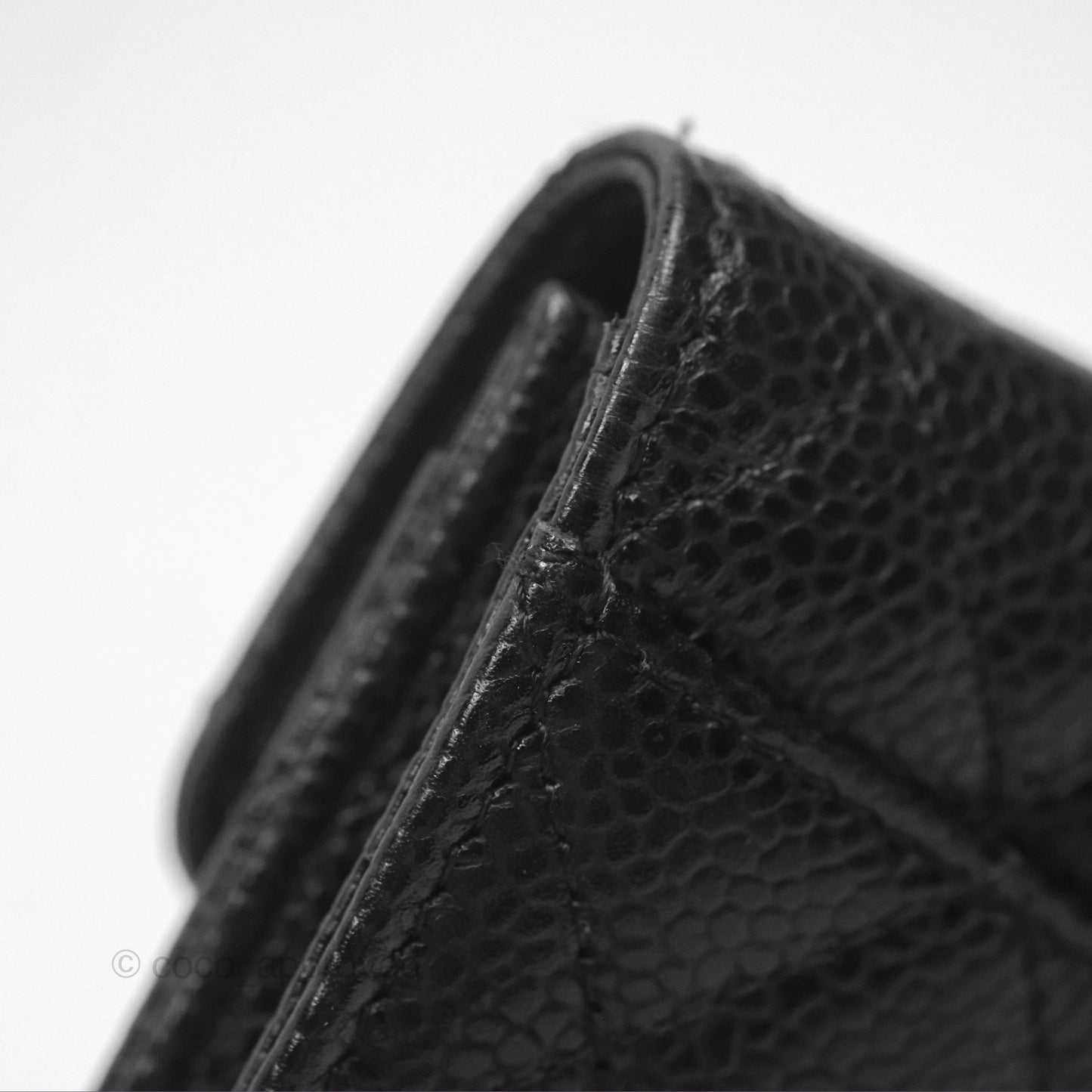 Chanel Quilted Flap Card Holder Caviar Black Gold Hardware