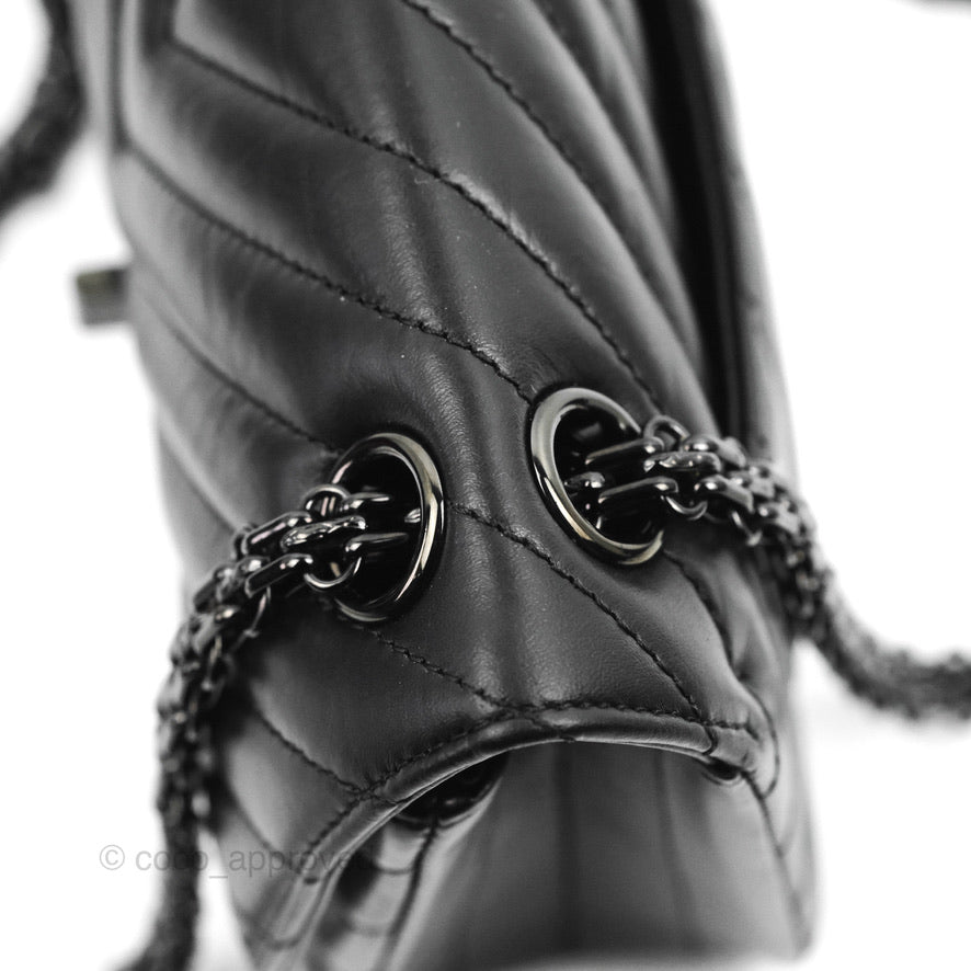 Chanel Mini Reissue 224 So Black Chevron Calfskin