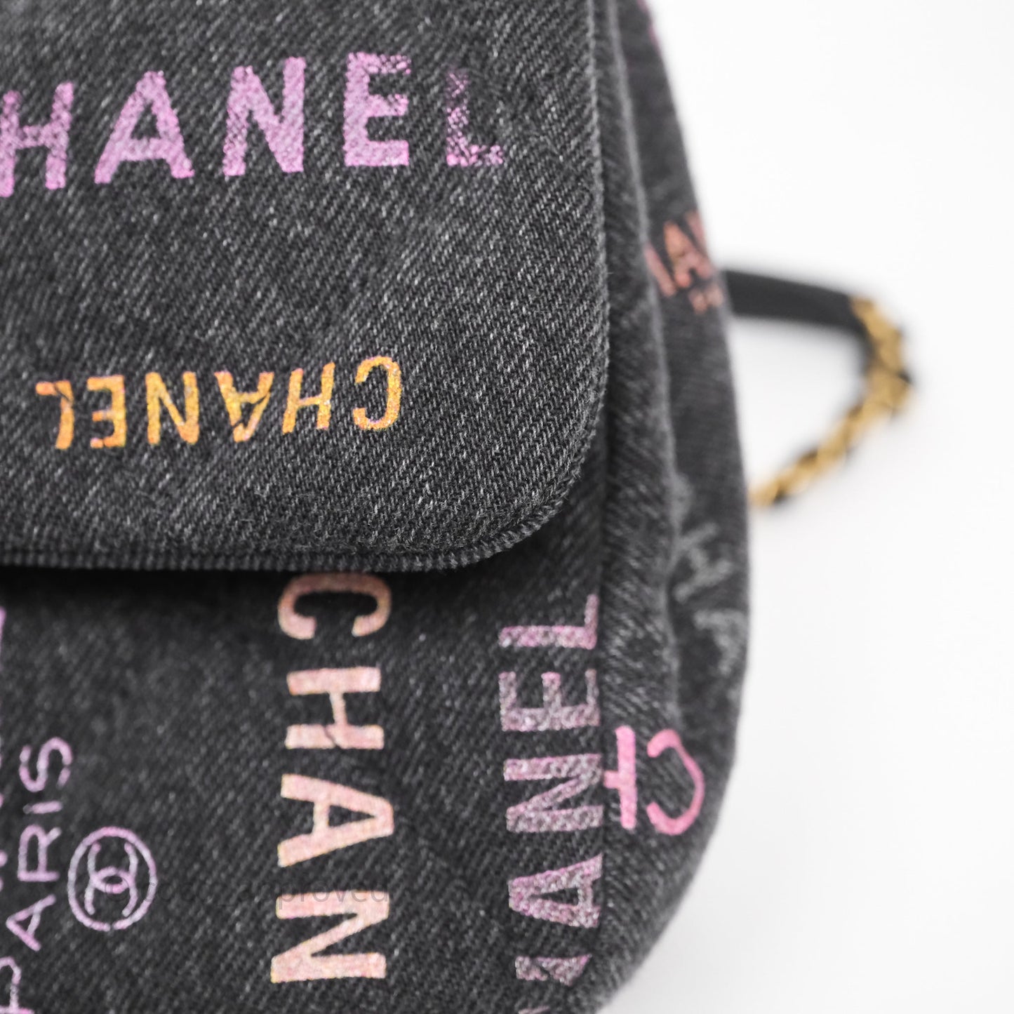 Chanel Large Denim Mood Flap Quilted Black Multicolor