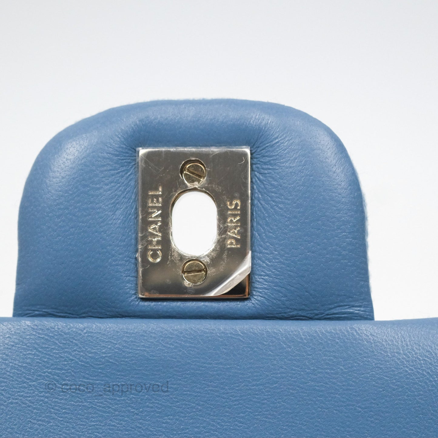 Chanel Quilted Small Double Flap Blue Printed Denim Gold Hardware