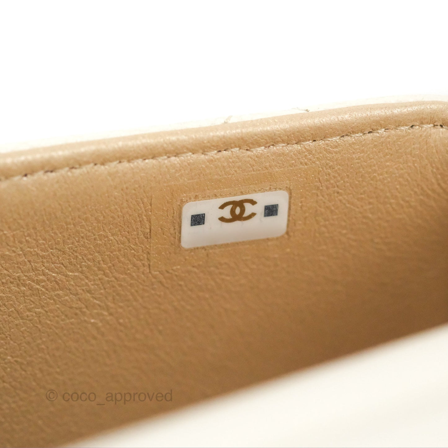 Chanel Clutch with Chain Ivory White Caviar Gold Hardware 22K